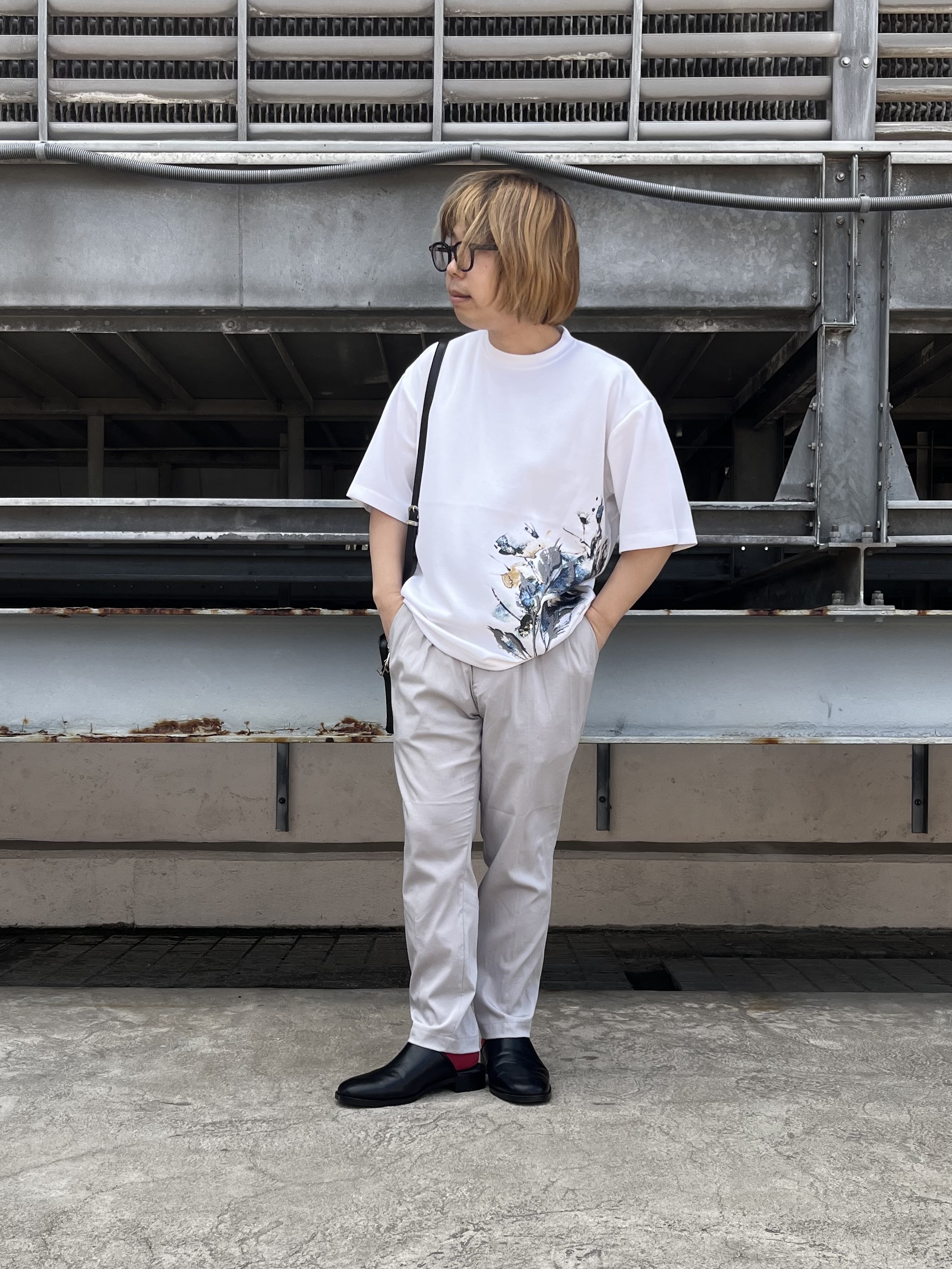 taigaさんの「tk.TAKEO KIKUCHI｜【接触冷感／UVCUT】COOL PLAYワイドテーパードスラックス」を使ったコーディネート