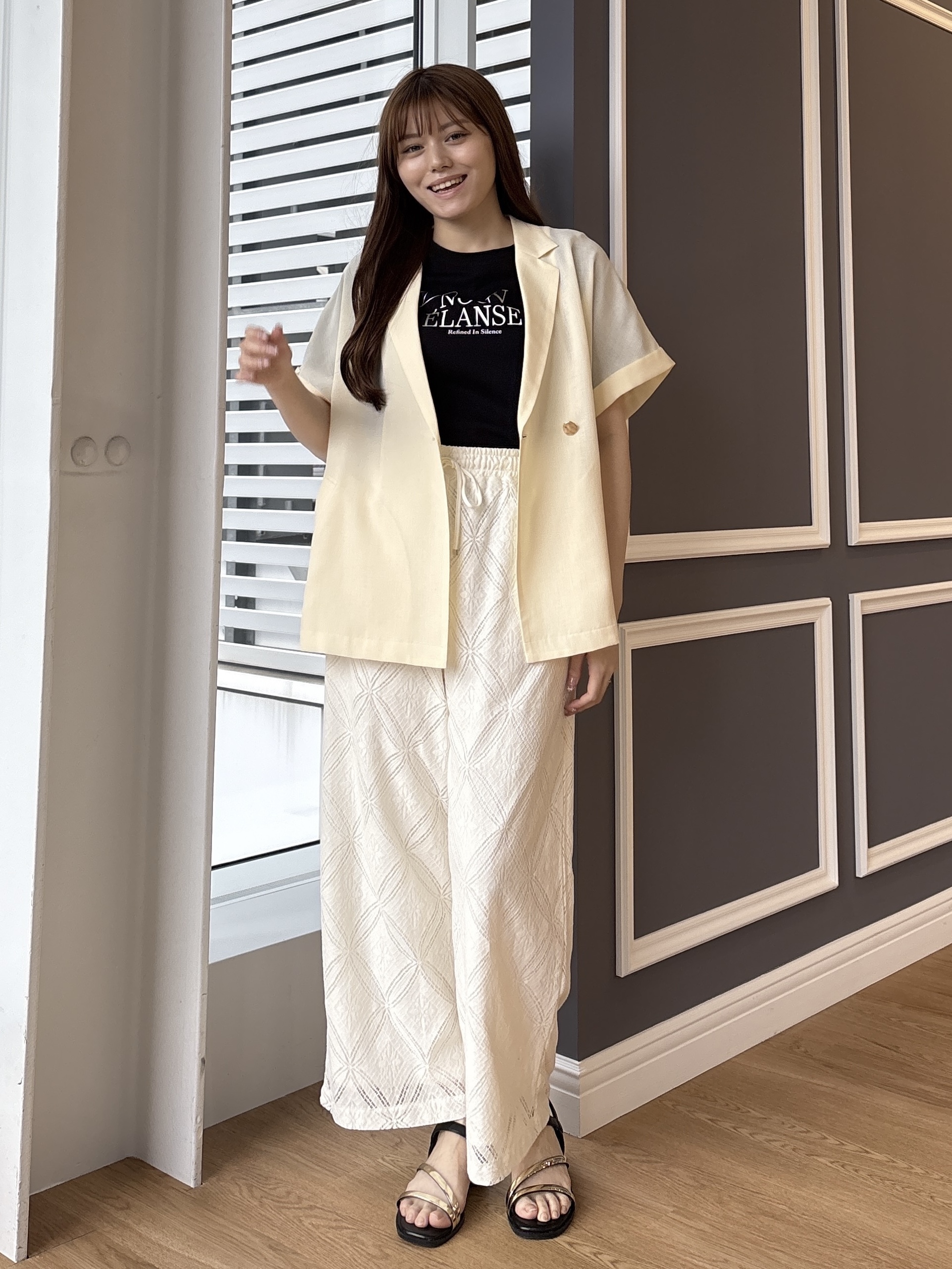 sayaさんの「grove｜【洗濯機OK・ひんやり/SETUP可】シワになりにくいハーフスリーブジャケット」を使ったコーディネート