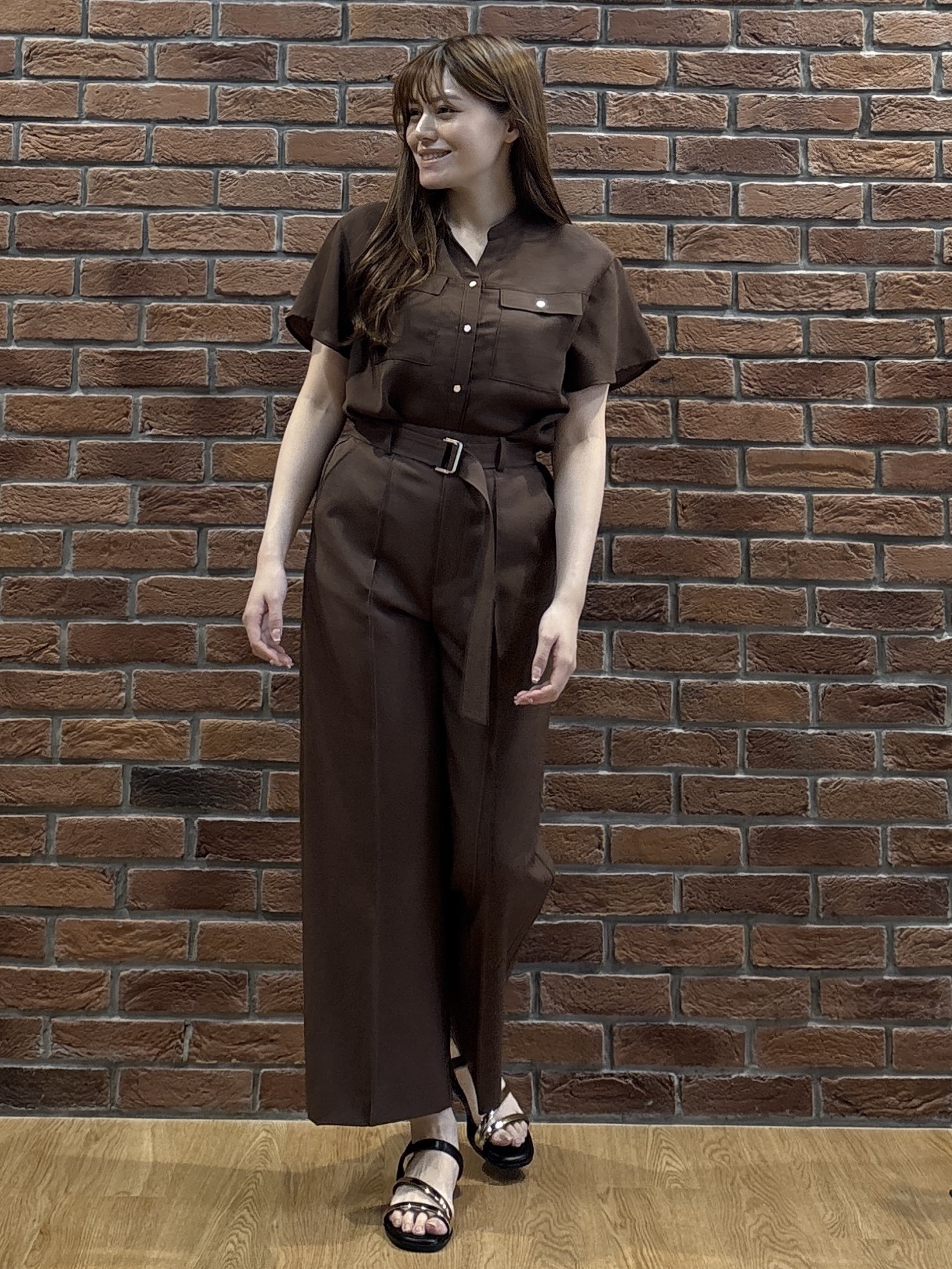 sayaさんの「grove｜【洗濯機OK・ひんやり/SETUP可】シワになりにくい、フレアスリーブブラウス」を使ったコーディネート