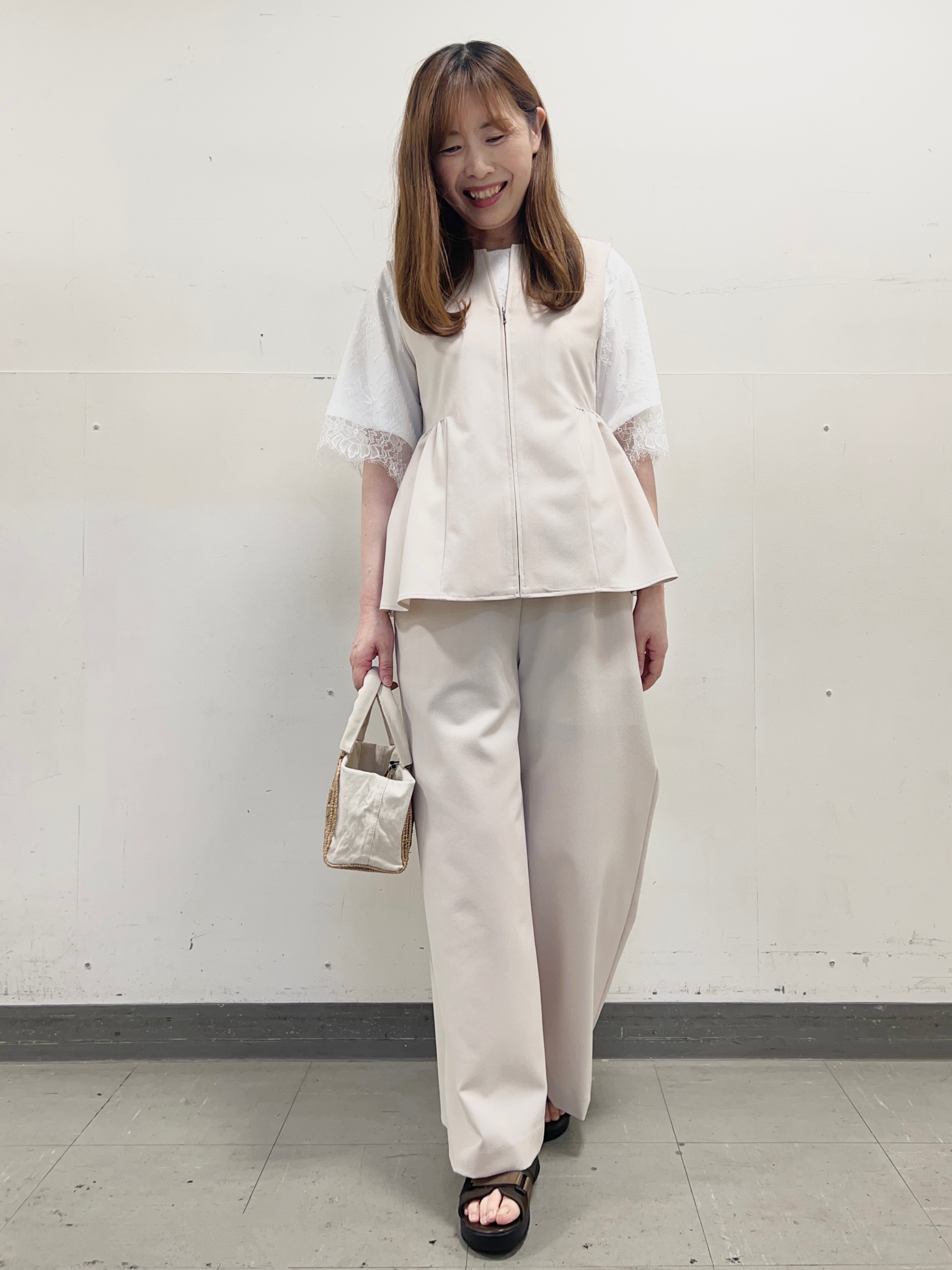 yuさんの「Reflect｜【UVカット／接触冷感】スカラップレースジャージカットソー」を使ったコーディネート