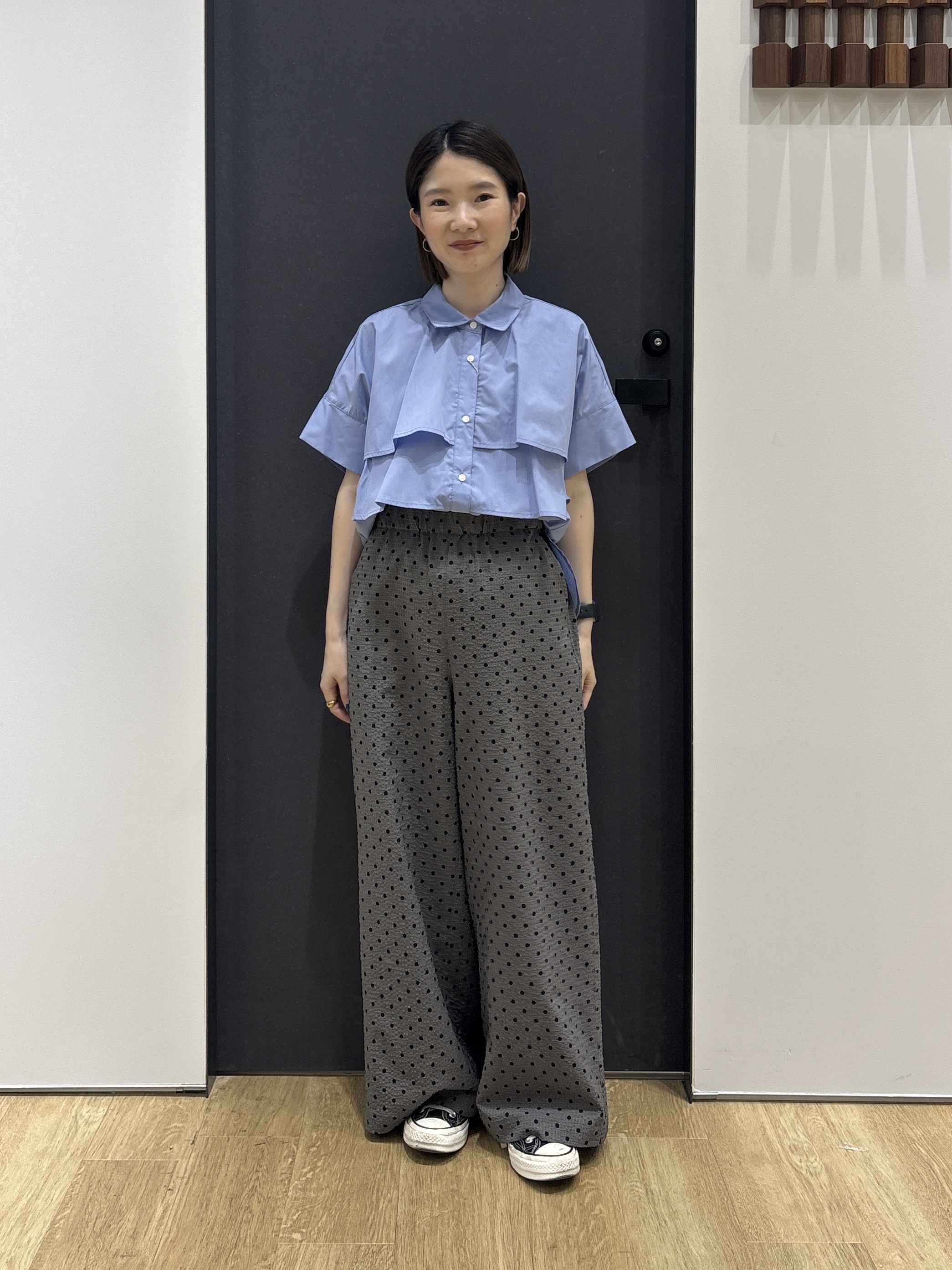 risaさんの「Dessin｜【マシンウォッシャブル】ダブルフリルブラウス」を使ったコーディネート