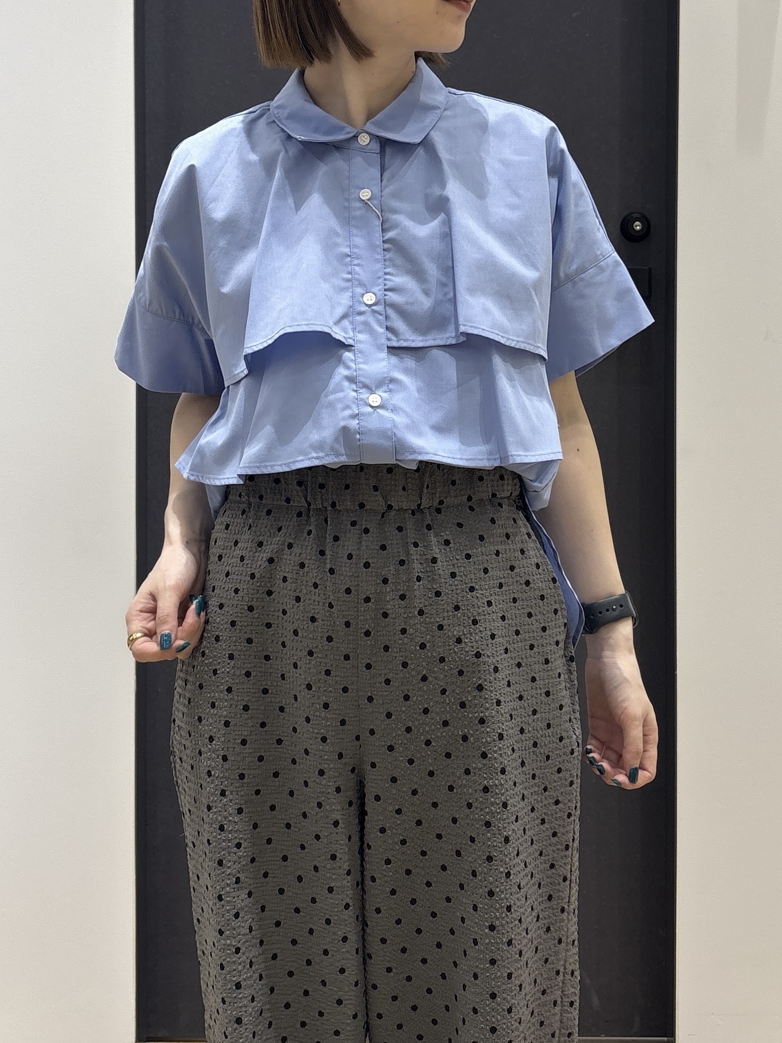 risaさんの「Dessin｜【マシンウォッシャブル】ダブルフリルブラウス」を使ったコーディネート