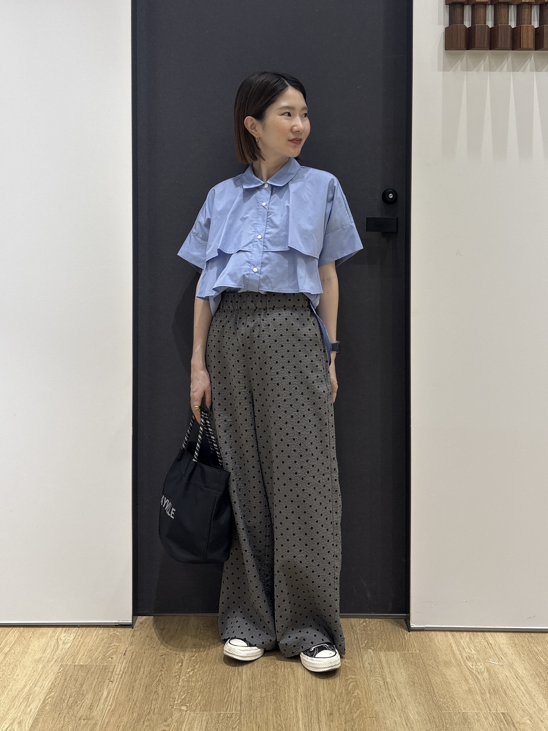 risaさんの「Dessin｜【マシンウォッシャブル】ダブルフリルブラウス」を使ったコーディネート