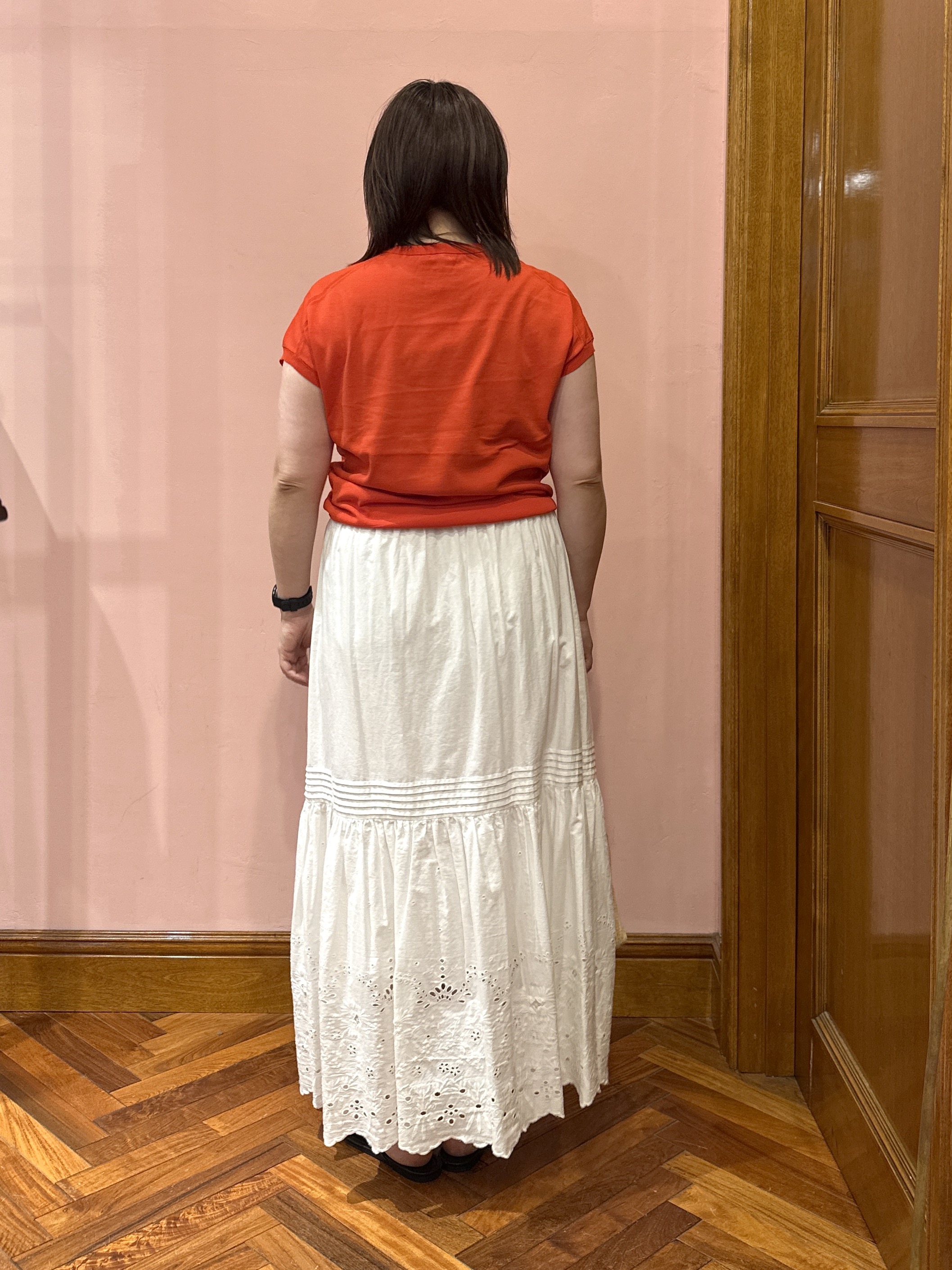 komatsuさんの「DRESSTERIOR｜【ウォッシャブル】コットンシルクフレンチスリーブニット」を使ったコーディネート