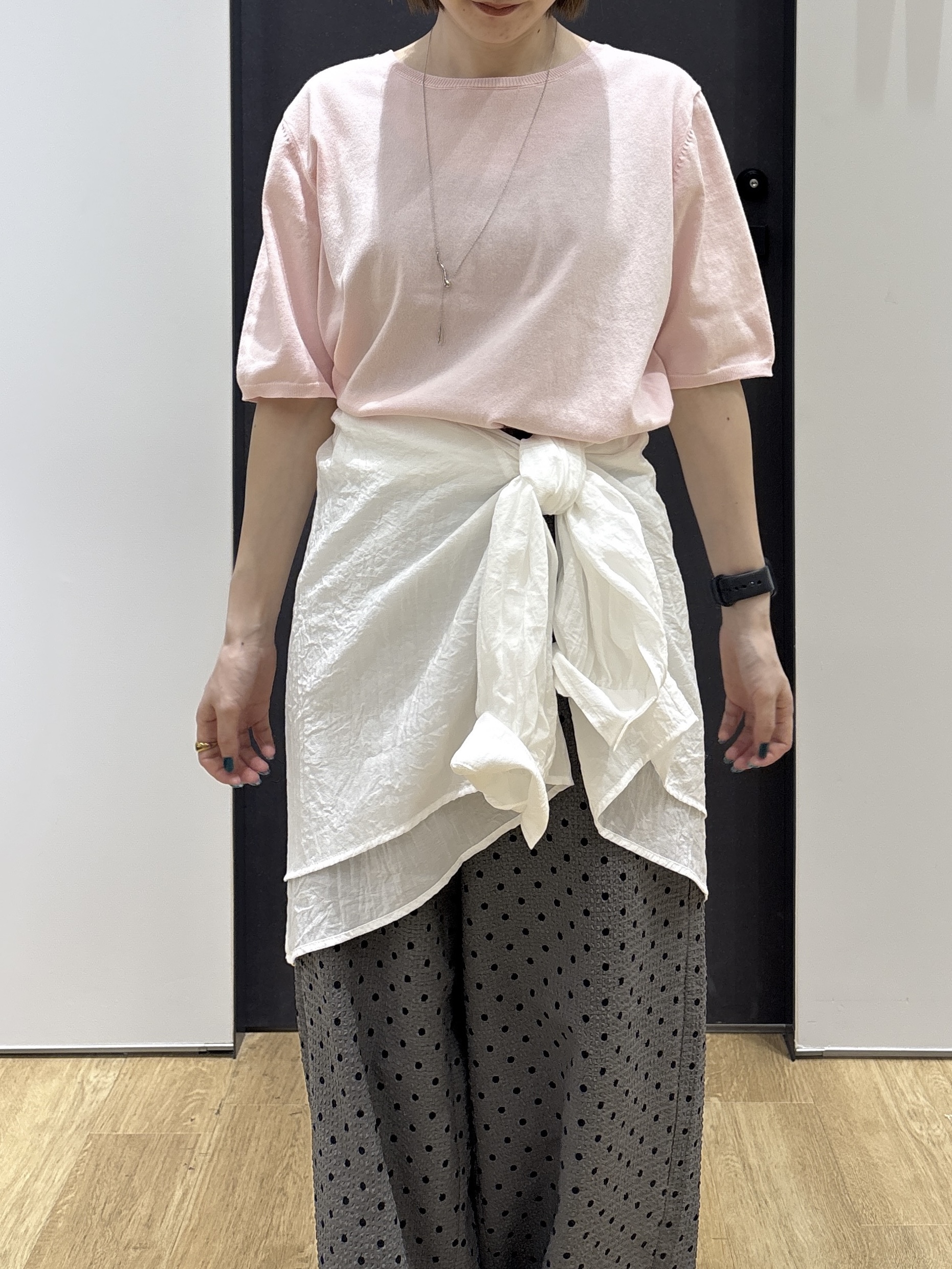 risaさんの「Dessin｜【9色展開/接触冷感/UVカット】ドライタッチサマーニットT」を使ったコーディネート
