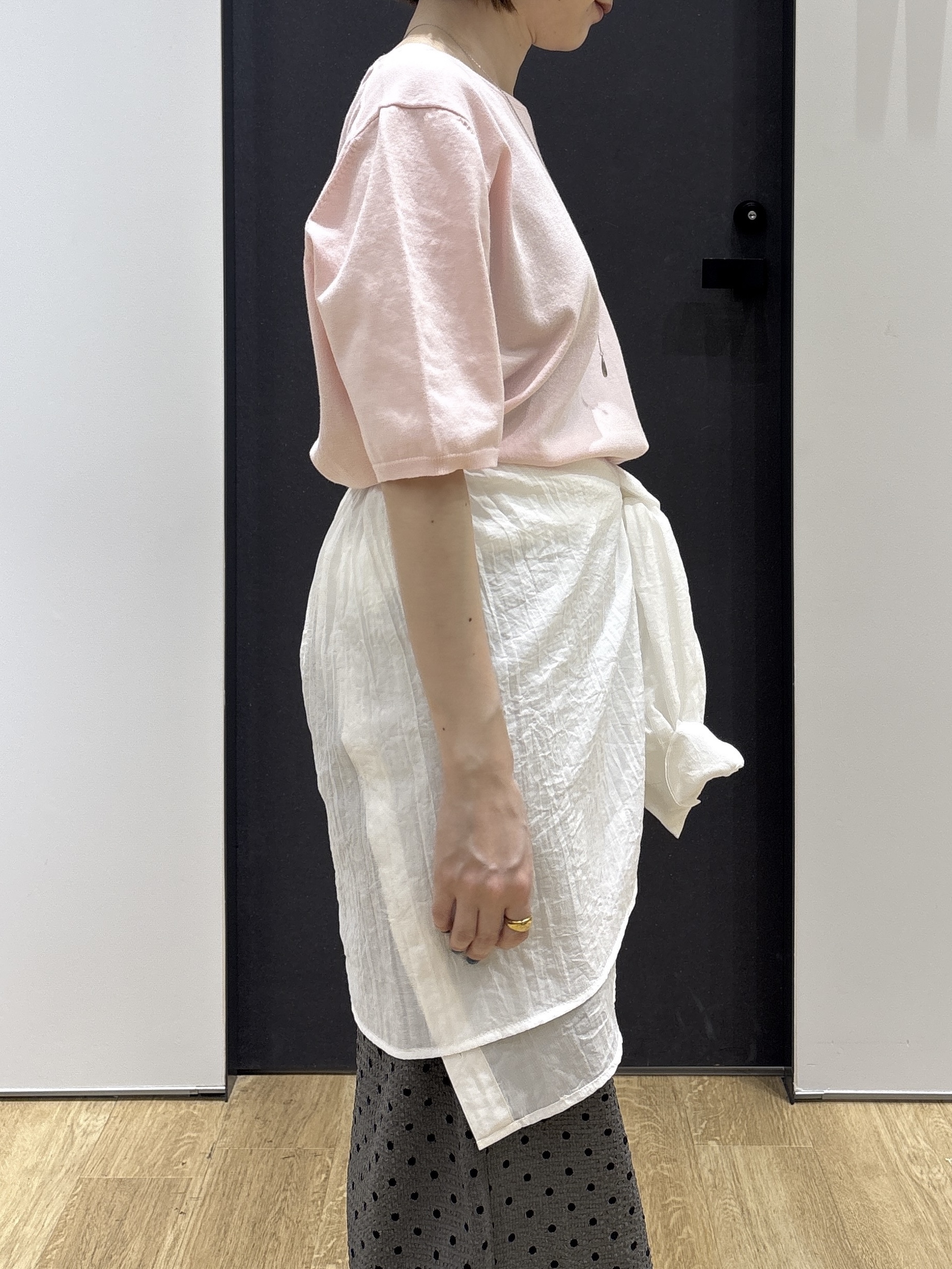 risaさんの「Dessin｜【9色展開/接触冷感/UVカット】ドライタッチサマーニットT」を使ったコーディネート