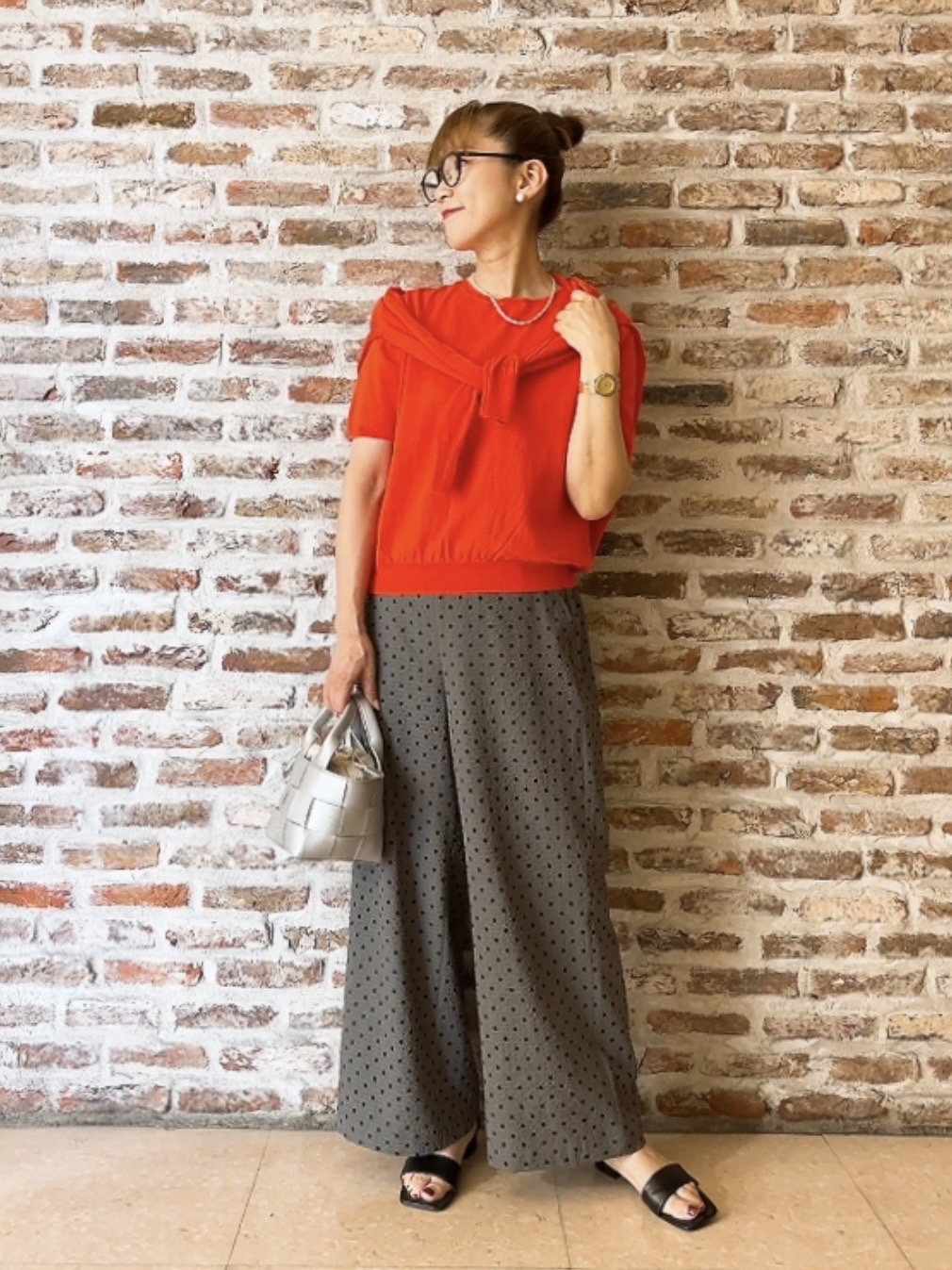 Yasucoさんの「Dessin｜【9色展開/接触冷感/UVカット】ドライタッチサマーニットT」を使ったコーディネート