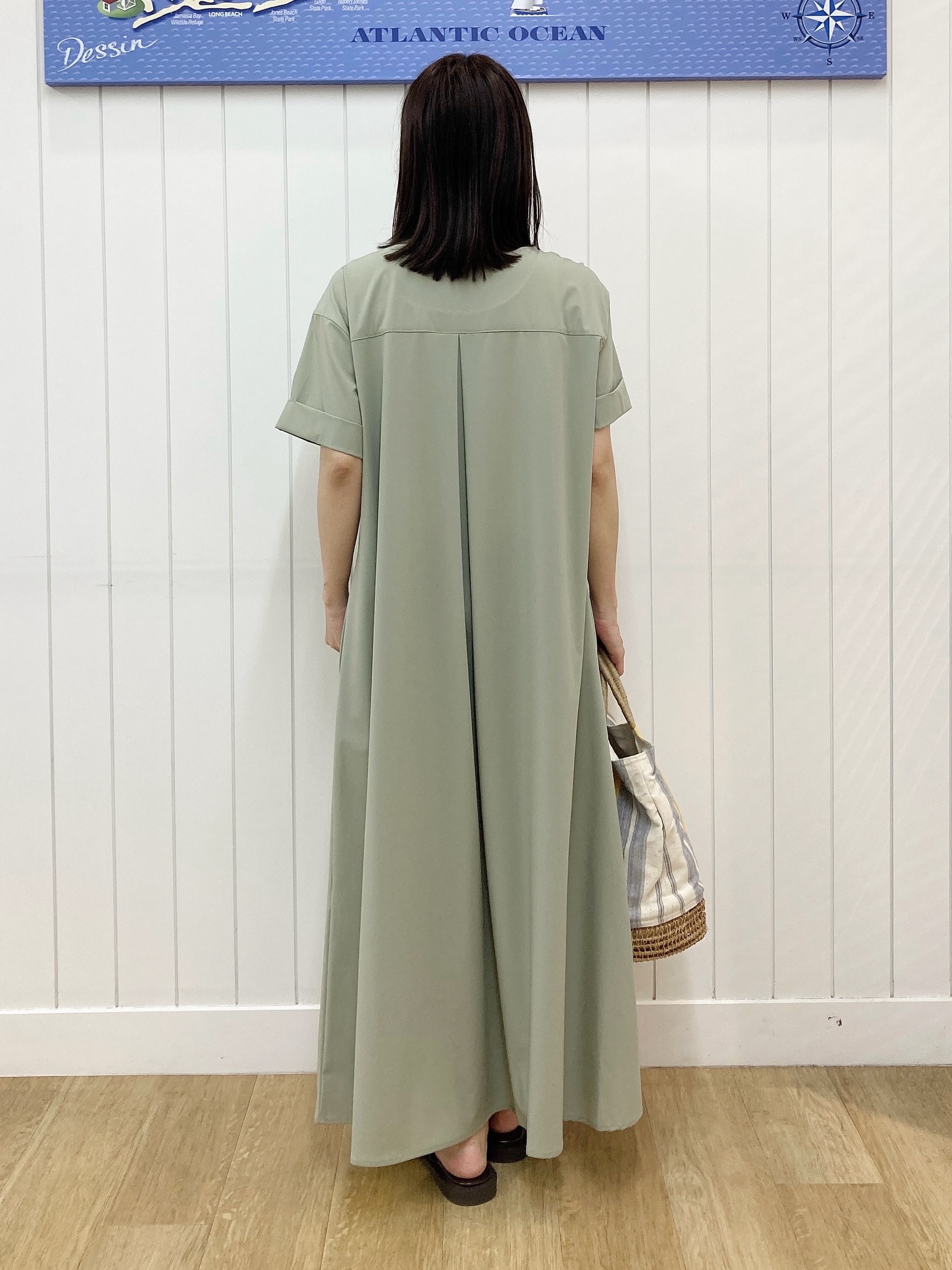 yoshiさんの「Dessin｜【接触冷感/UVカット】バンドカラーワンピース」を使ったコーディネート