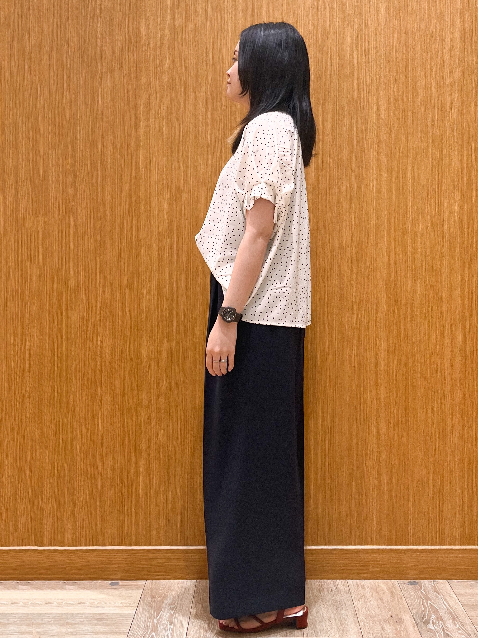 aさんの「OPAQUE.CLIP｜タックスリーブ プリントブラウス《イージーアイロン／洗濯機OK》」を使ったコーディネート