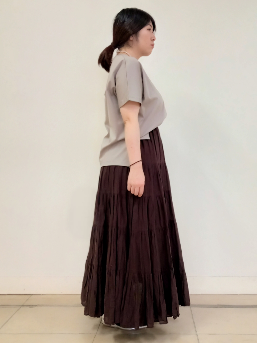 emiさんの「DRESSTERIOR｜【接触冷感／抗菌防臭／消臭】アイスクリアコットンドルマンTシャツ」を使ったコーディネート