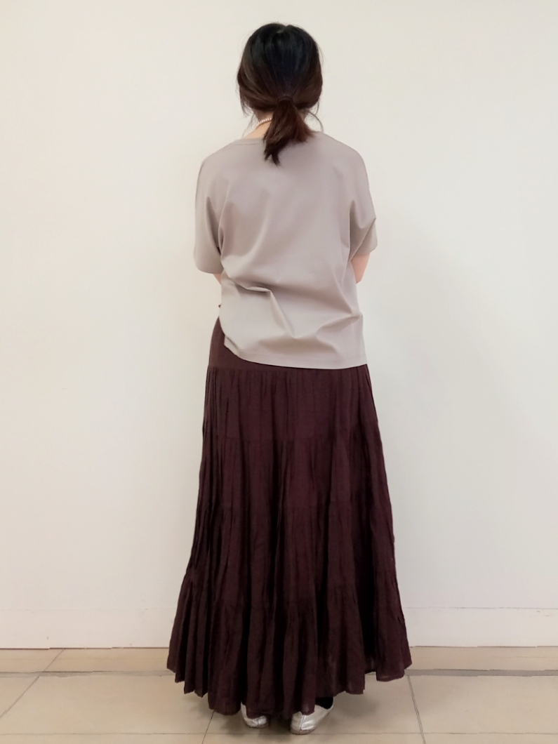 emiさんの「DRESSTERIOR｜【接触冷感／抗菌防臭／消臭】アイスクリアコットンドルマンTシャツ」を使ったコーディネート