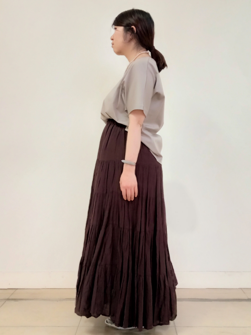 emiさんの「DRESSTERIOR｜【接触冷感／抗菌防臭／消臭】アイスクリアコットンドルマンTシャツ」を使ったコーディネート
