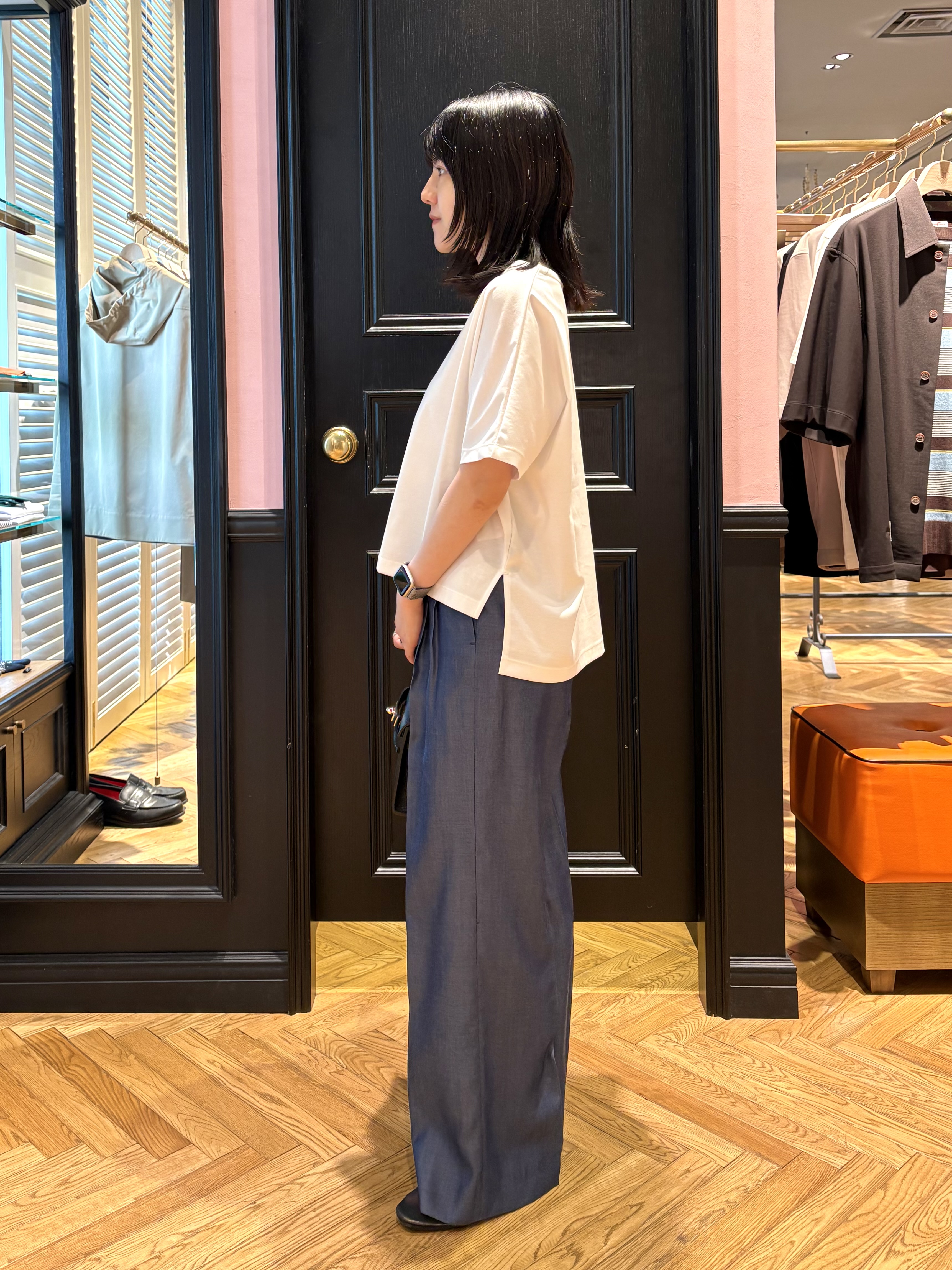 cocoさんの「DRESSTERIOR｜【接触冷感／抗菌防臭／消臭】アイスクリアコットンドルマンTシャツ」を使ったコーディネート