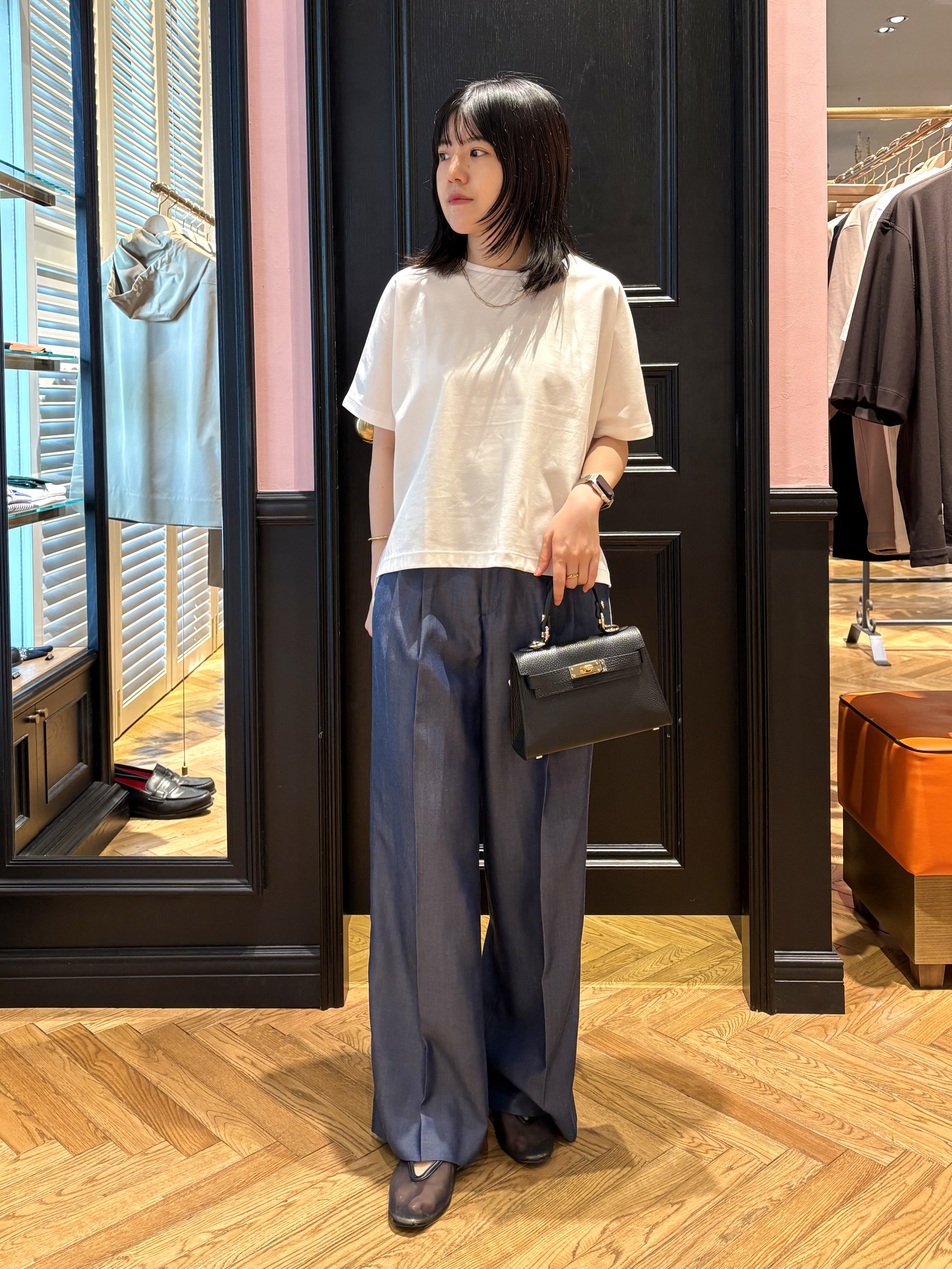 cocoさんの「DRESSTERIOR｜【接触冷感／抗菌防臭／消臭】アイスクリアコットンドルマンTシャツ」を使ったコーディネート