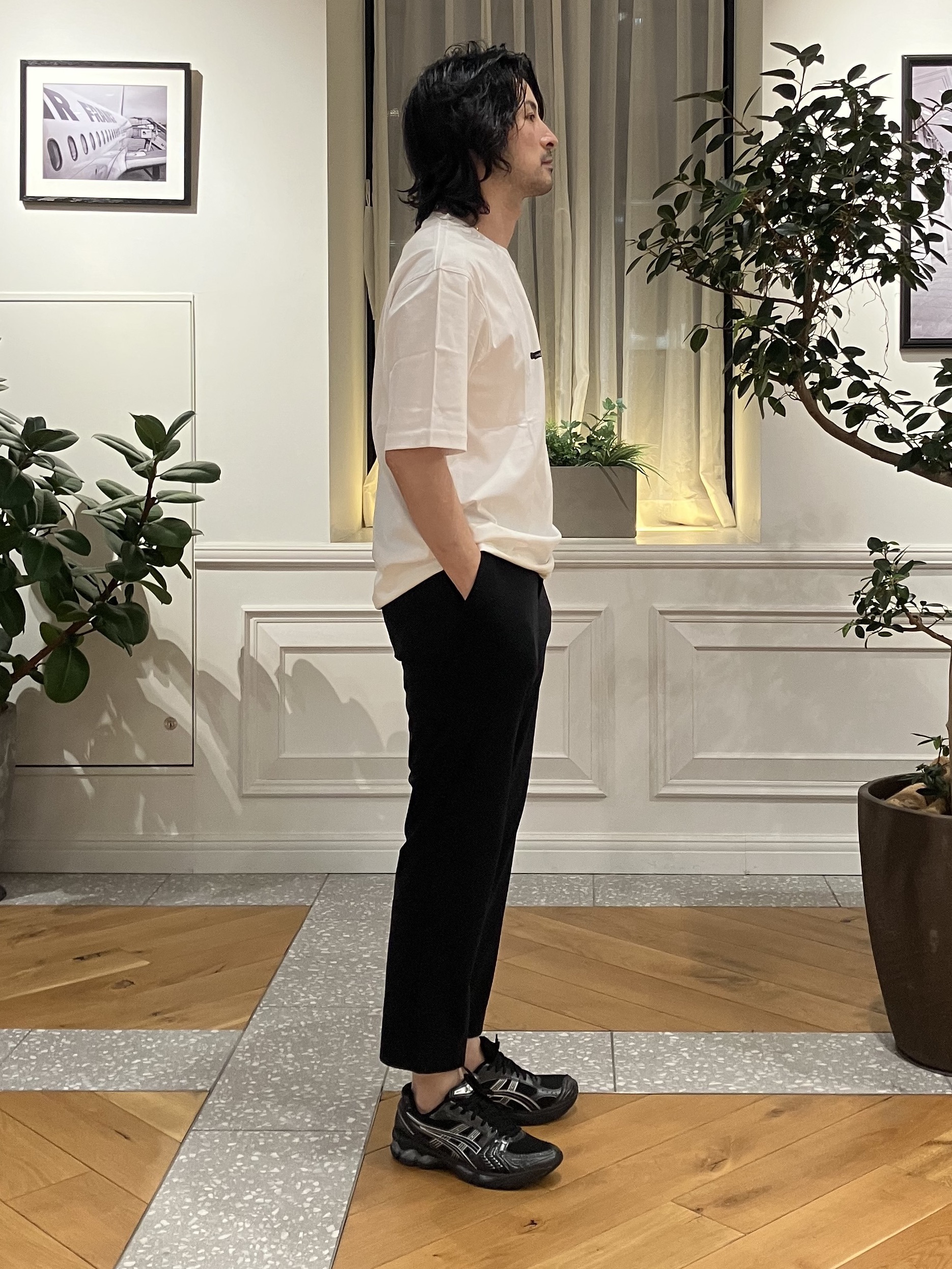 junyaさんの「DRESSTERIOR｜【接触冷感／抗菌防臭／消臭】ICE CLEAR COTTON ガンラビットTシャツ」を使ったコーディネート
