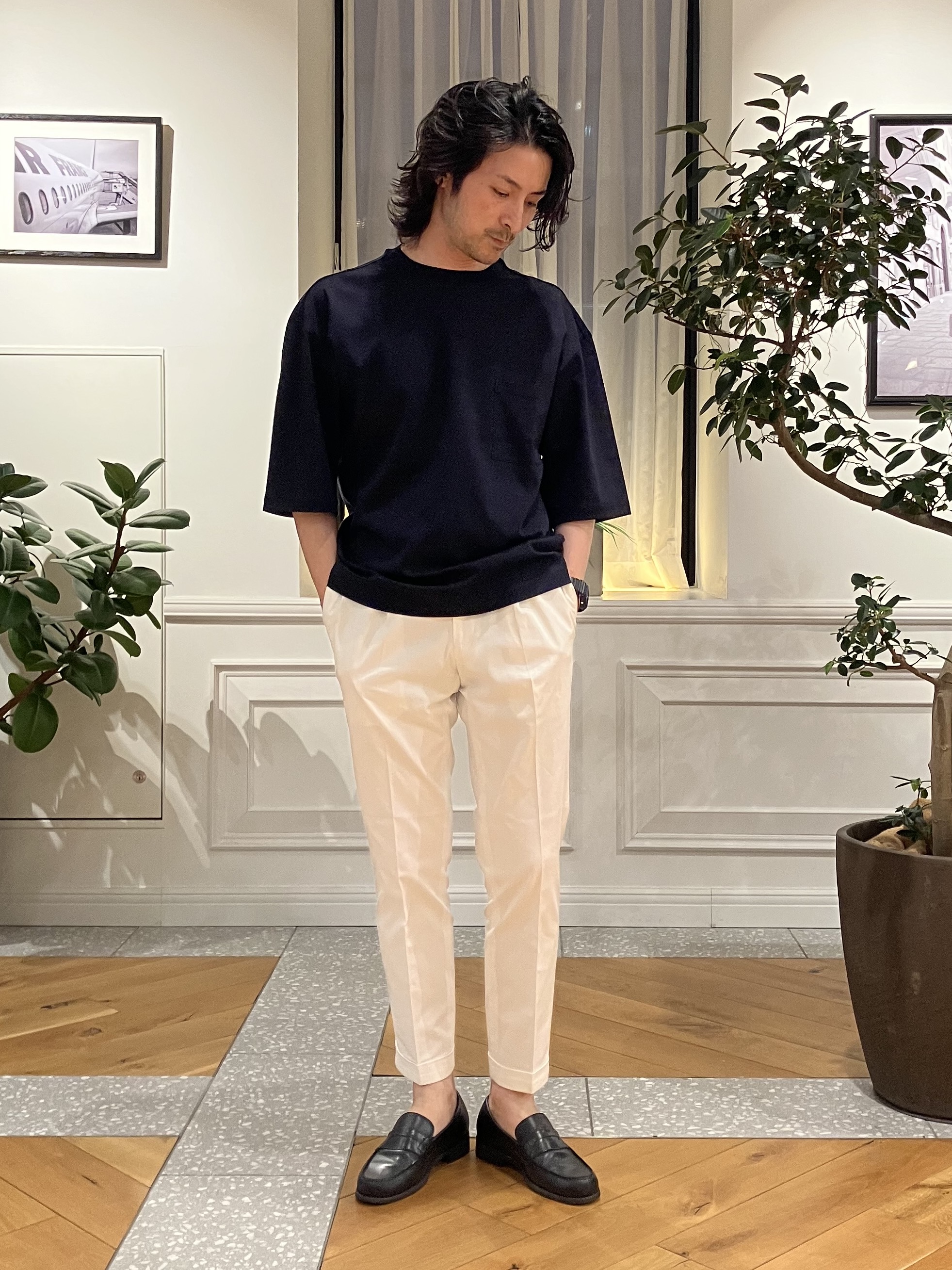 junyaさんの「DRESSTERIOR｜【干場義雅&times;DRESSTERIOR】ICE CLEAR COTTON Tシャツ」を使ったコーディネート