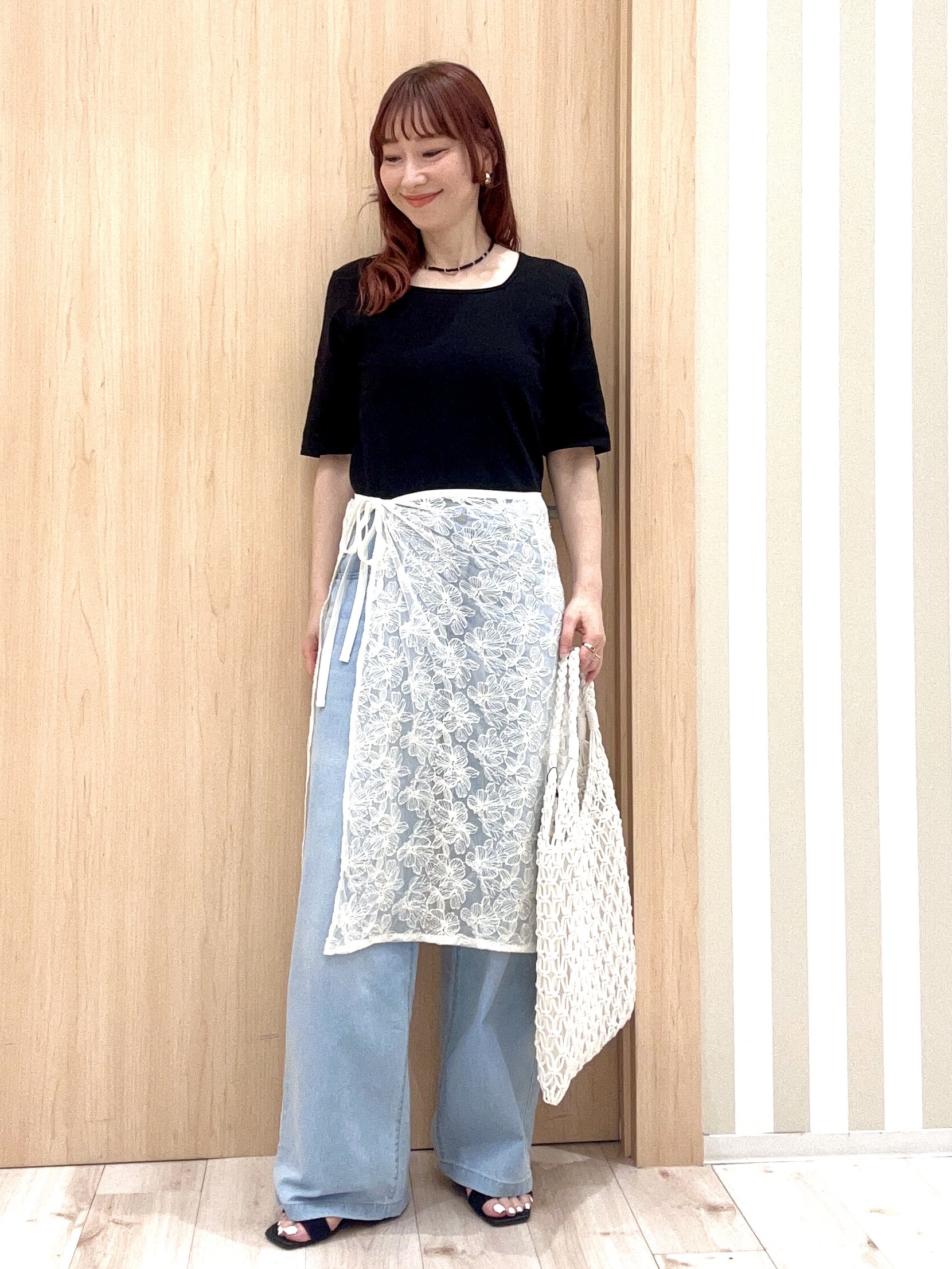 ririさんの「SHOO･LA･RUE｜【ネックアソート】裏ひんやりテレコ5分袖トップス」を使ったコーディネート