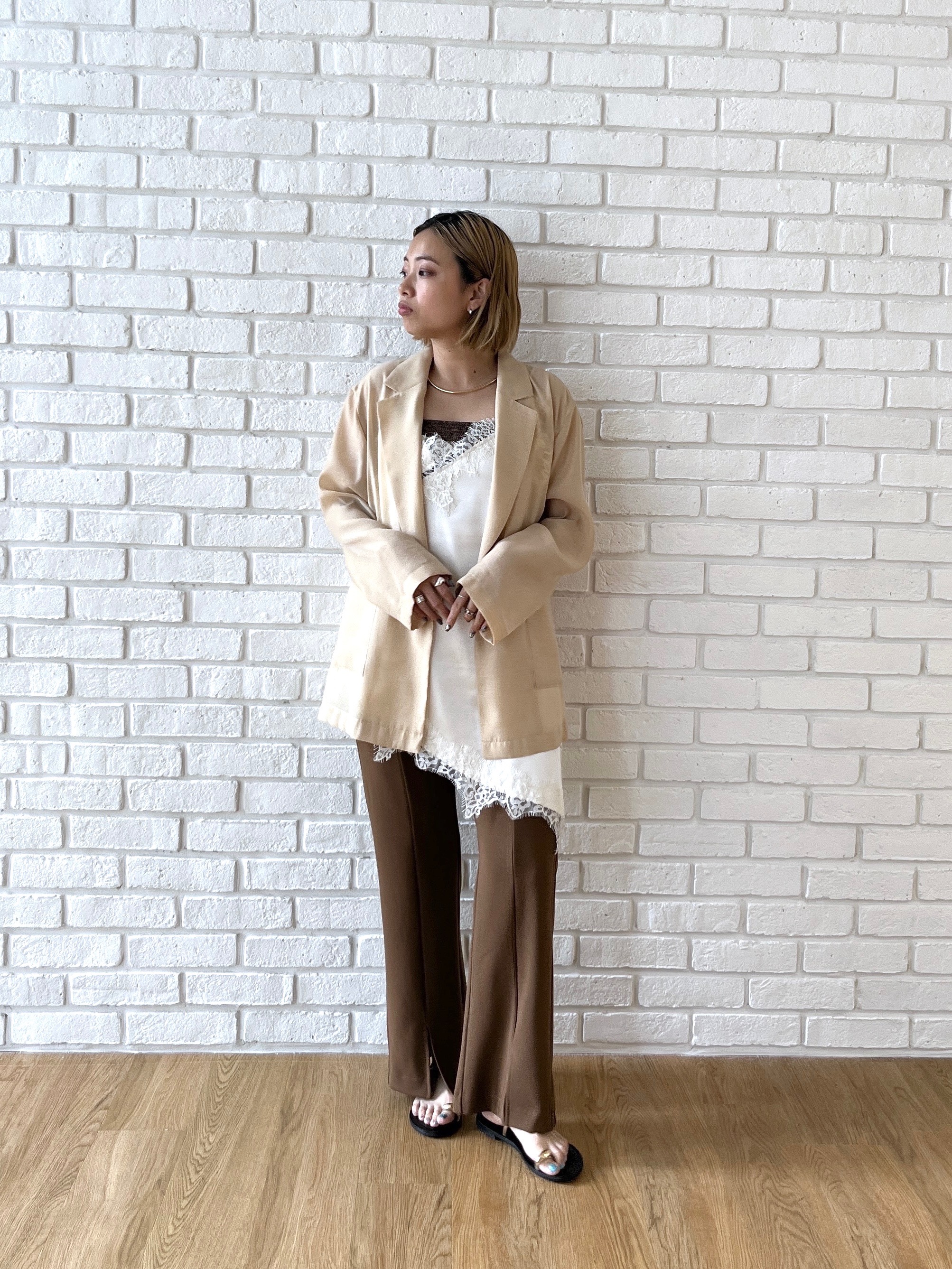 Harukaさんの「INDIVI｜シアーシャツジャケット【接触冷感】」を使ったコーディネート
