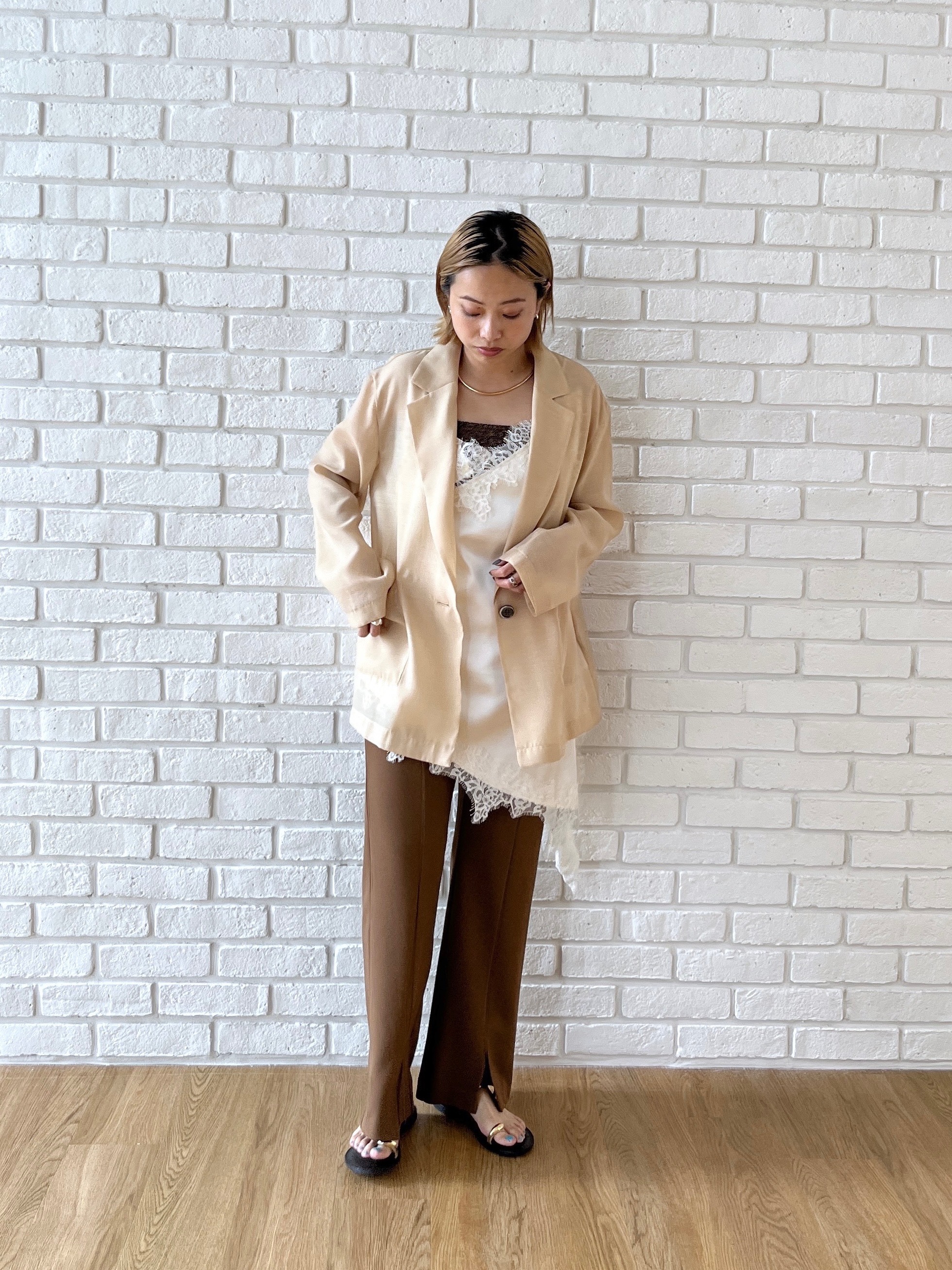 Harukaさんの「INDIVI｜シアーシャツジャケット【接触冷感】」を使ったコーディネート