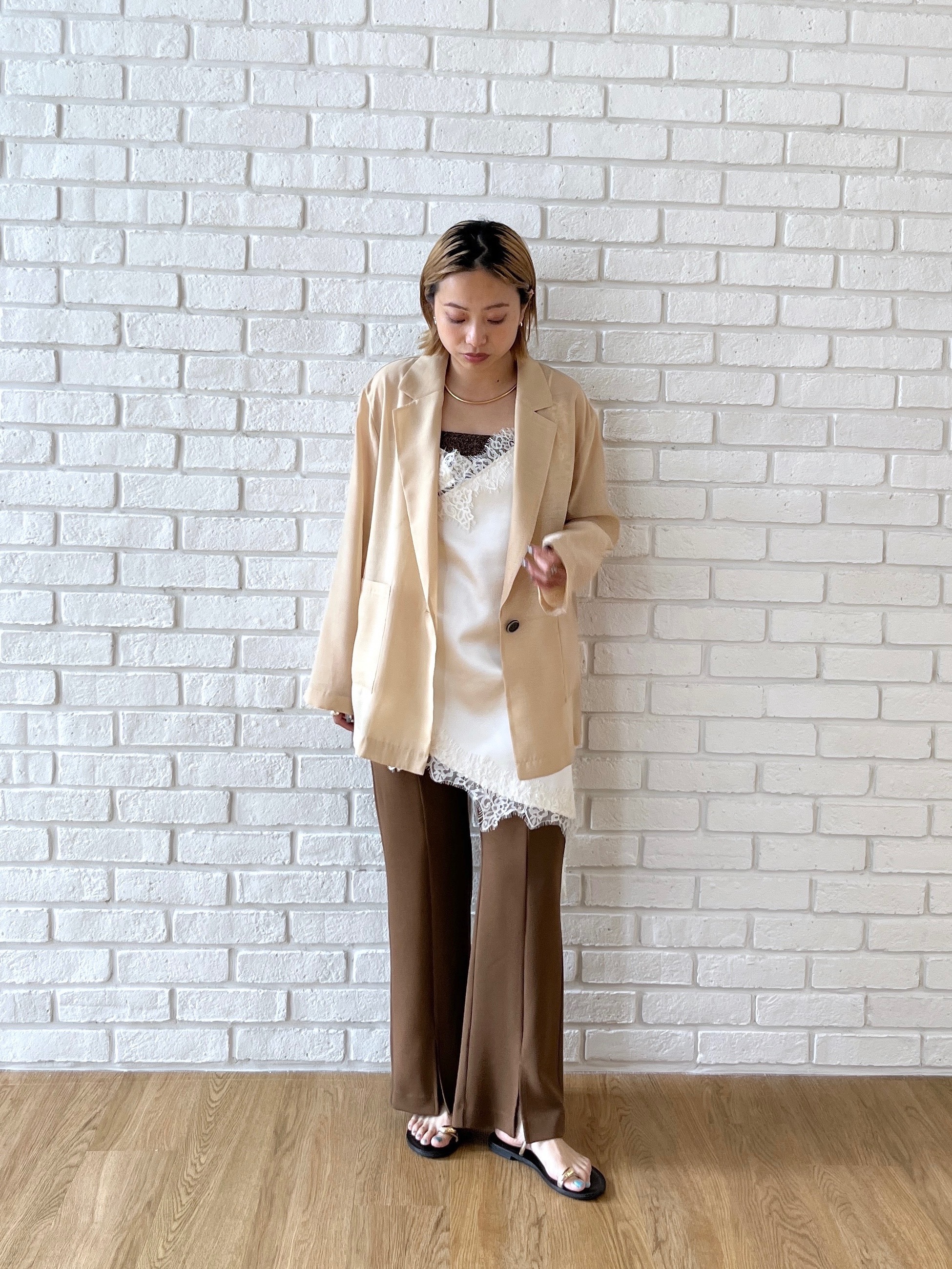 Harukaさんの「INDIVI｜シアーシャツジャケット【接触冷感】」を使ったコーディネート