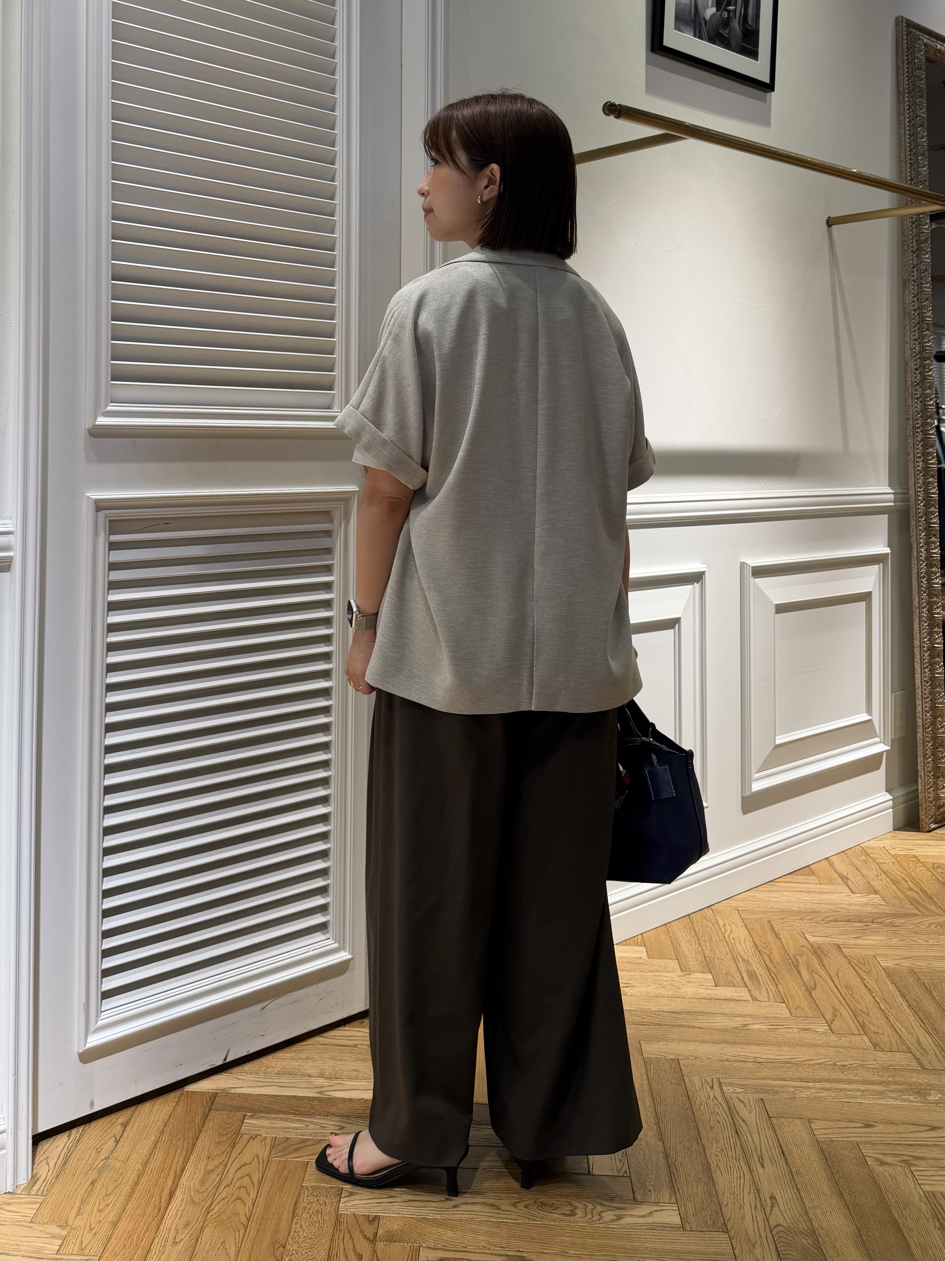 つじ まこさんの「DRESSTERIOR｜【セットアップ可/UVカット/接触冷感/吸水速乾】ウォッシャブル リネンライクドルマンジャケット」を使ったコーディネート