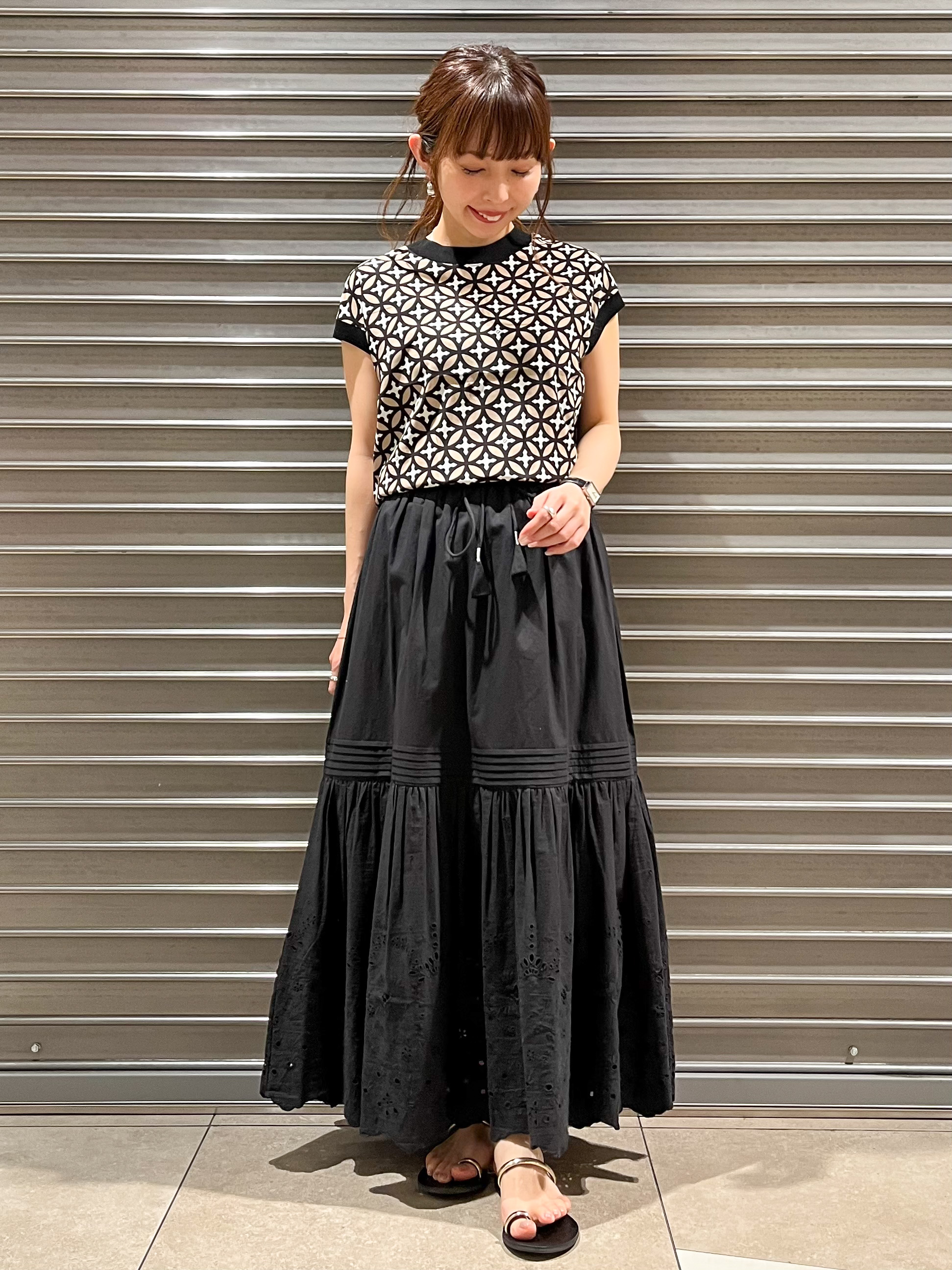 じゅんさんの「DRESSTERIOR｜【otonaMUSE5月号掲載/ウォッシャブル】オーバーラップサークルコンビフレンチニット」を使ったコーディネート