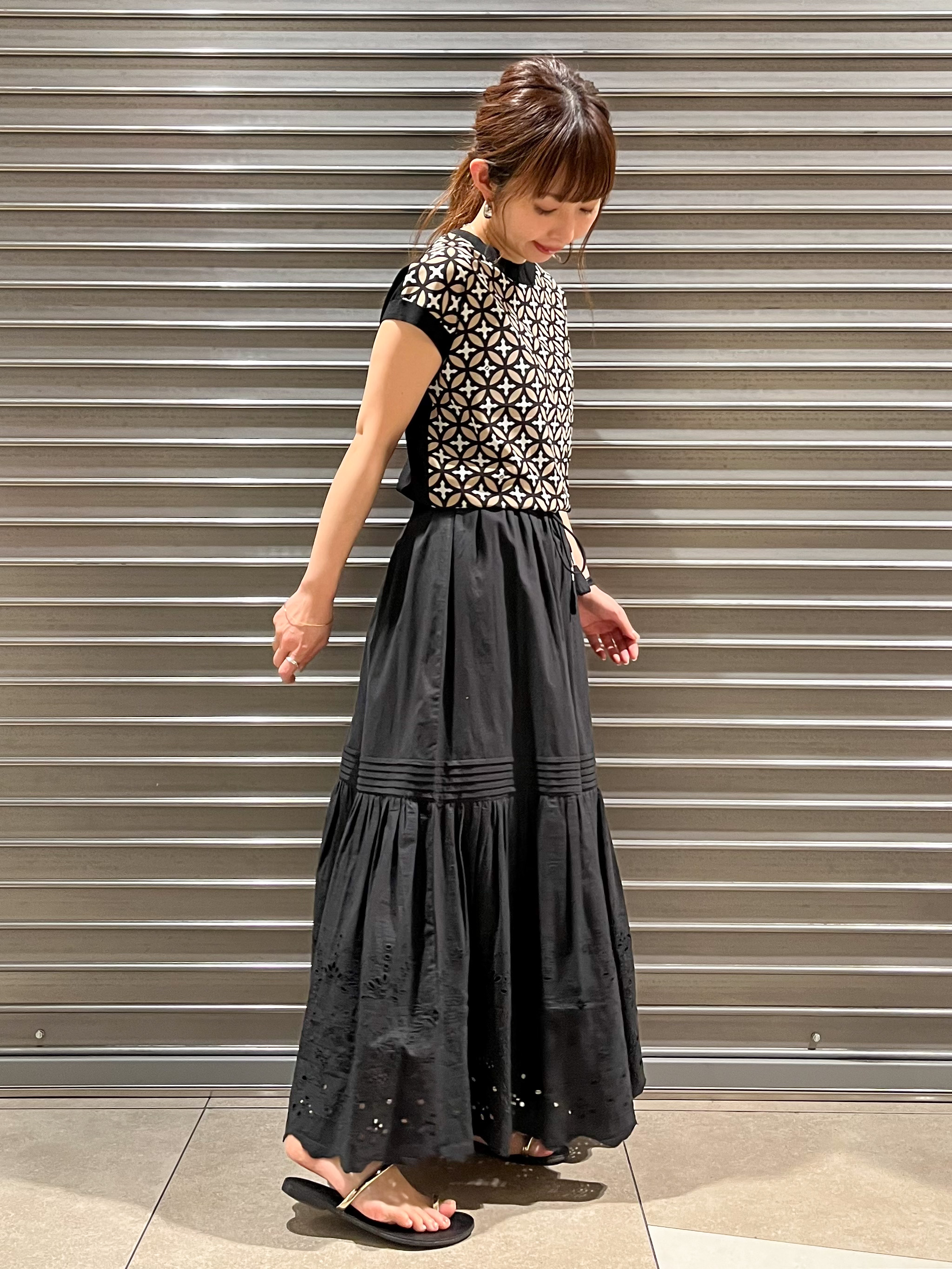 じゅんさんの「DRESSTERIOR｜【otonaMUSE5月号掲載/ウォッシャブル】オーバーラップサークルコンビフレンチニット」を使ったコーディネート
