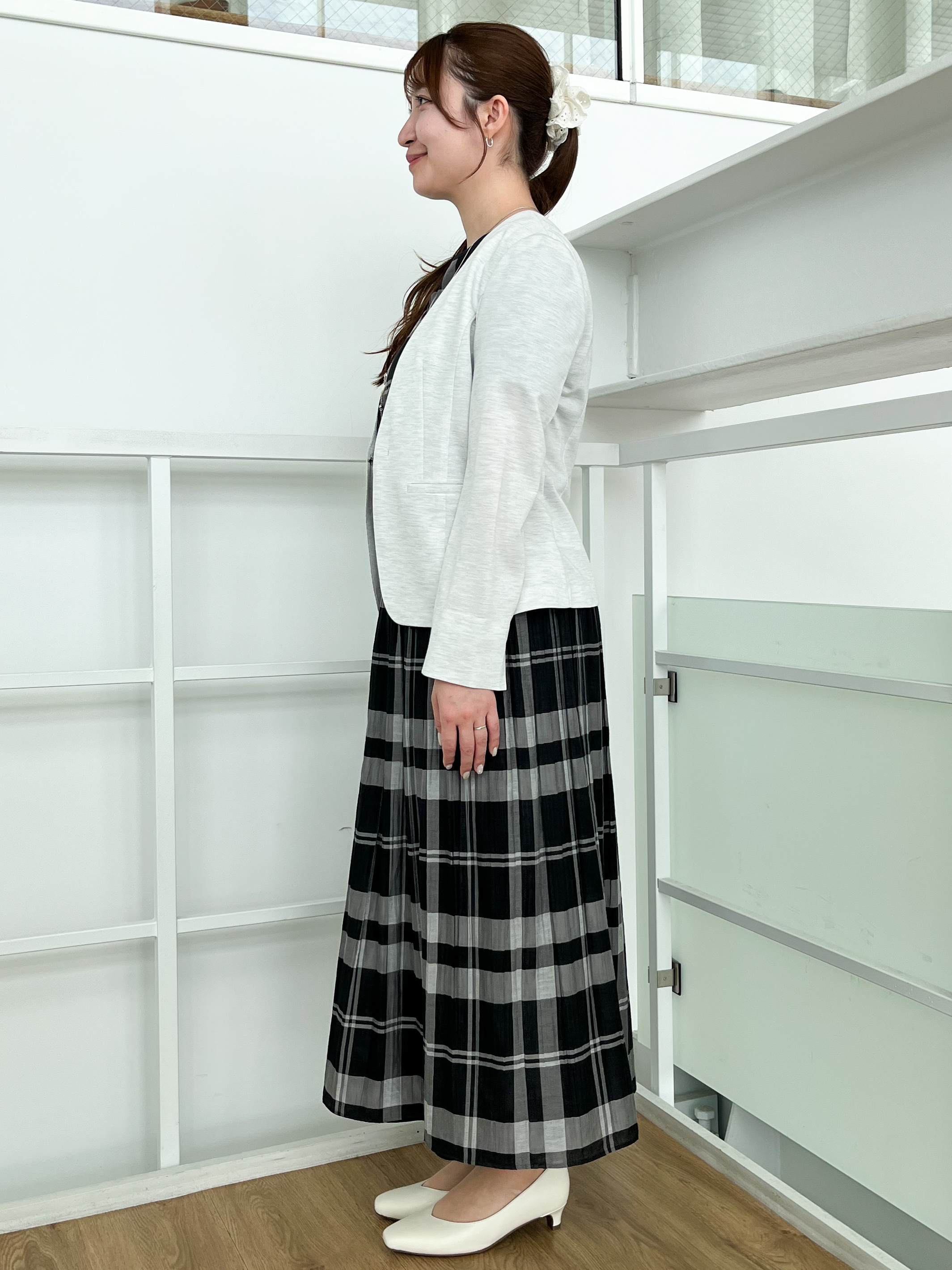 mikikoさんの「Reflect｜【SS-4Lサイズ／UVカット／接触冷感】匠ジャケット／ノーカラー」を使ったコーディネート
