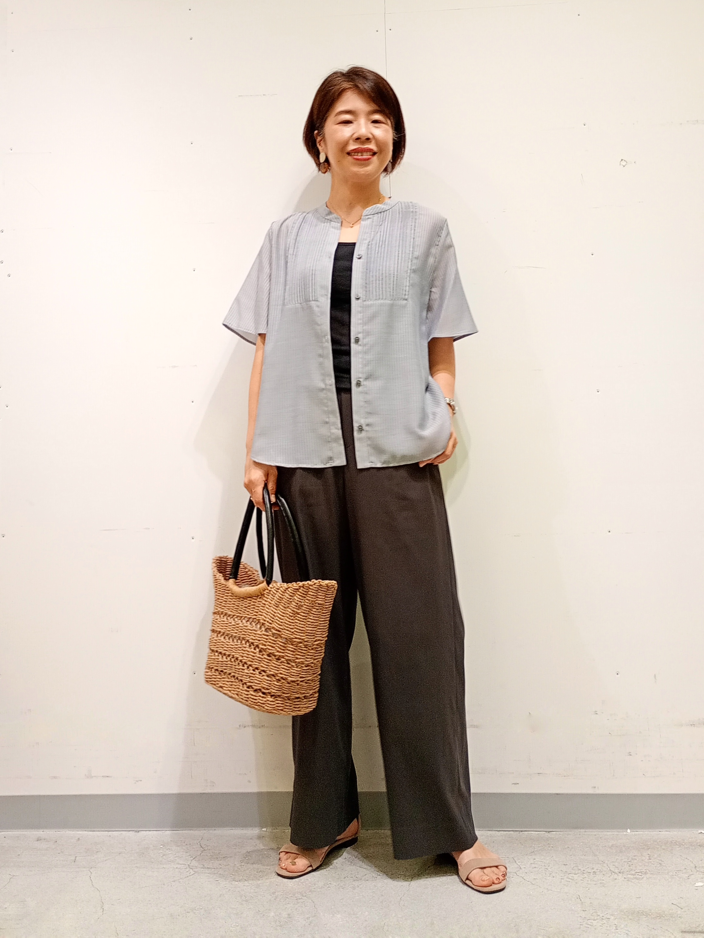 Kさんの「INDIVI｜【接触冷感/洗える】シアーシャンブレーピンタックブラウス」を使ったコーディネート