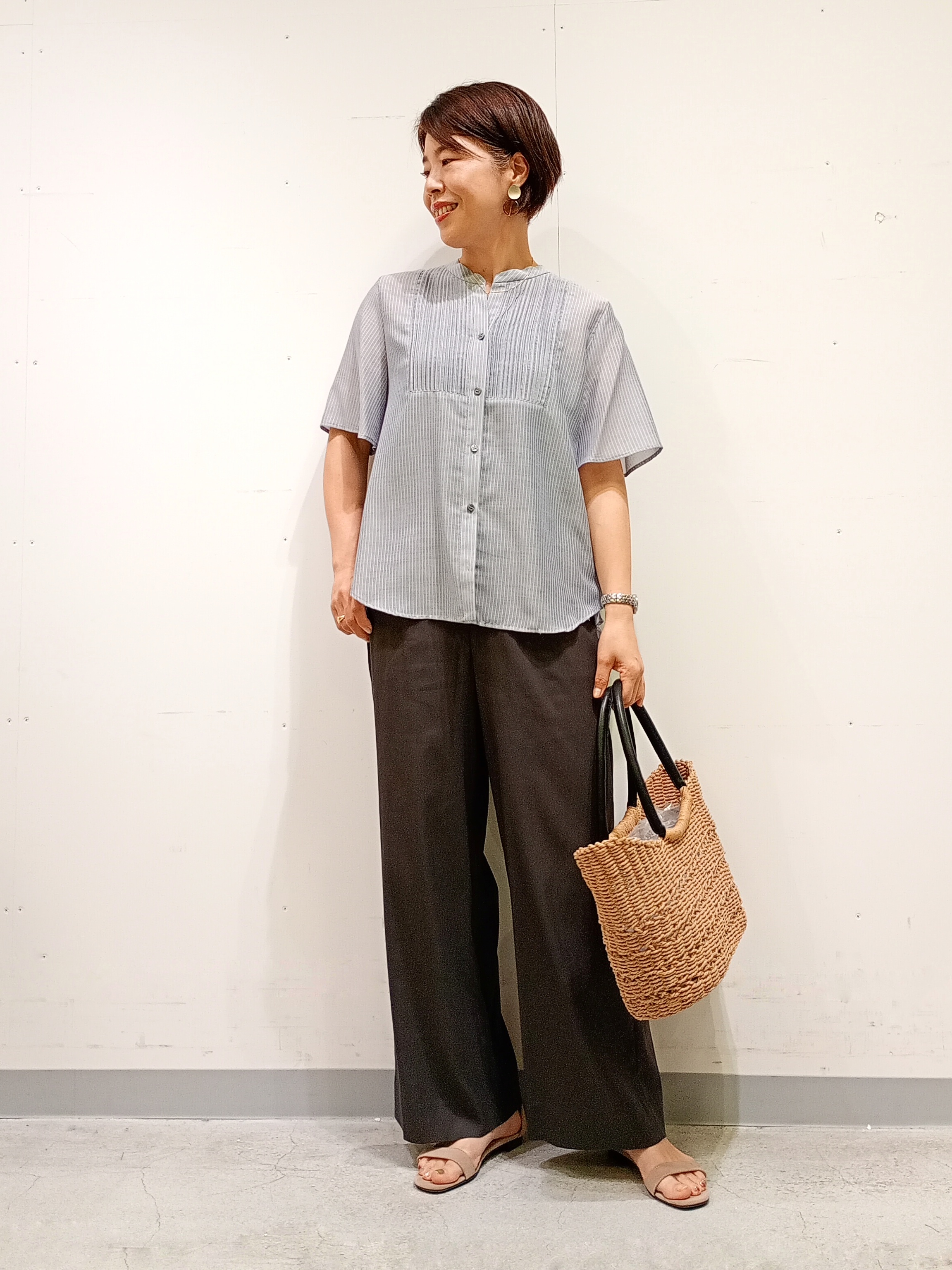 Kさんの「INDIVI｜【接触冷感/洗える】シアーシャンブレーピンタックブラウス」を使ったコーディネート