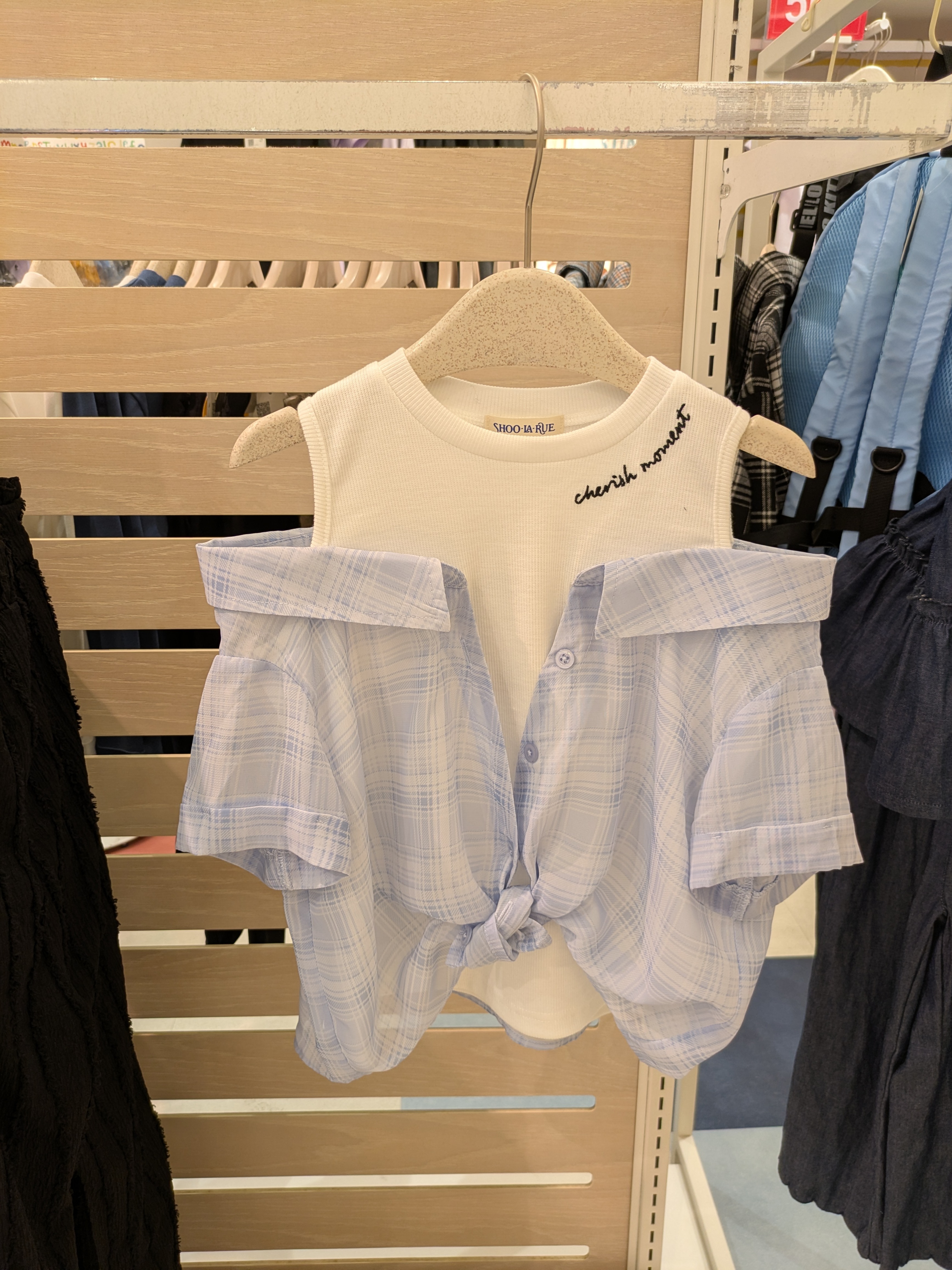 𝐂𝐡𝐢𝐢 &hearts;(ちー)さんの「SHOO･LA･RUE｜【110-140cm】チェックシャツデザイントップス」を使ったコーディネート
