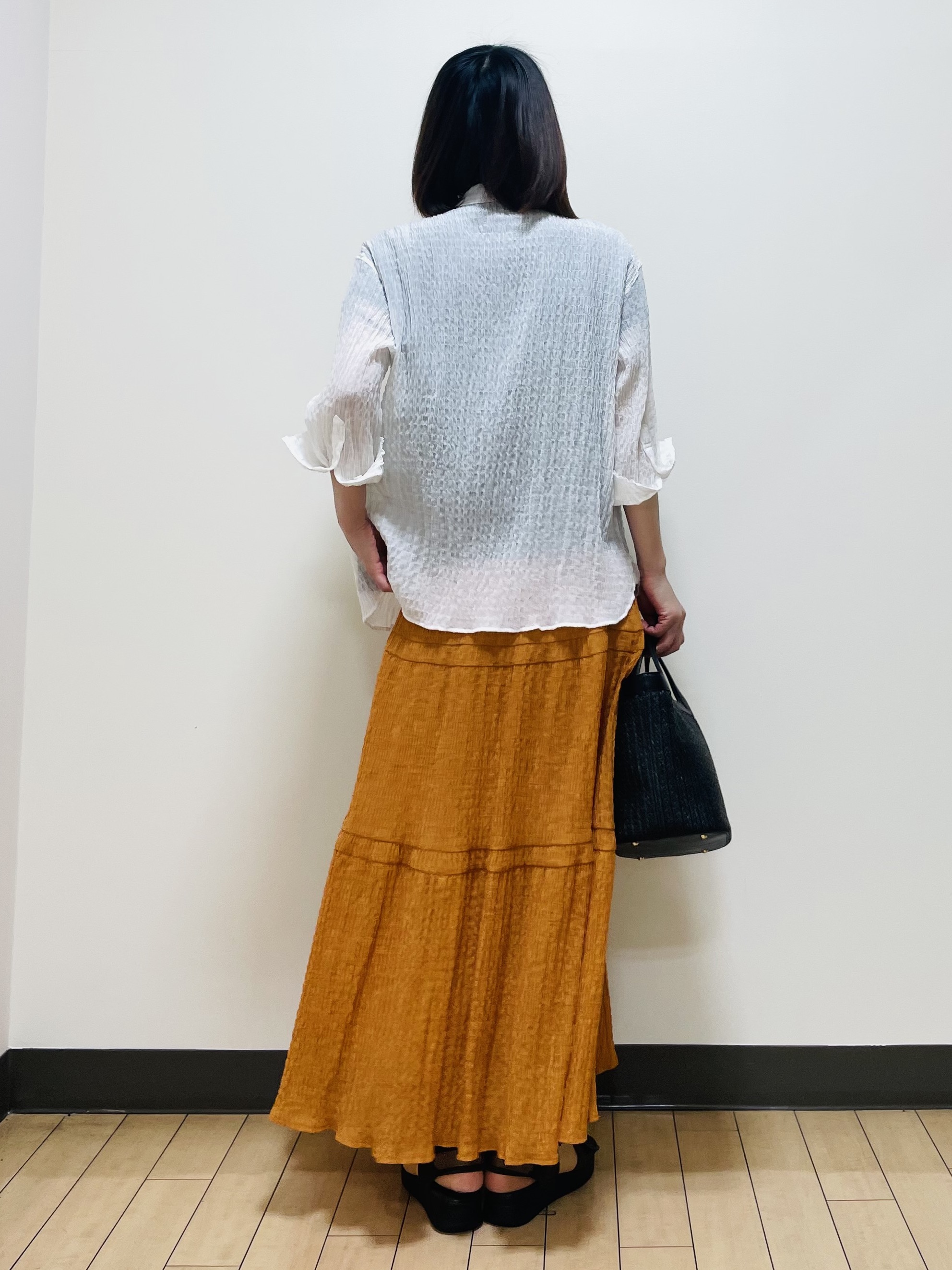 Riiさんの「Reflect｜【羽織にも◎／セットアップ可】八分袖シアーシャツ」を使ったコーディネート
