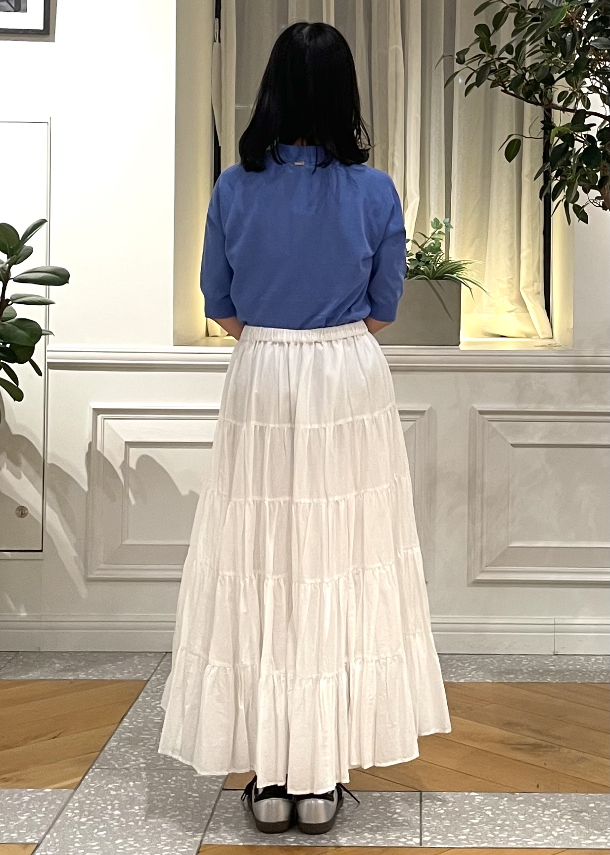 Lilyさんの「DRESSTERIOR｜【ウォッシャブル】コットンシルクハーフスリーブニット」を使ったコーディネート
