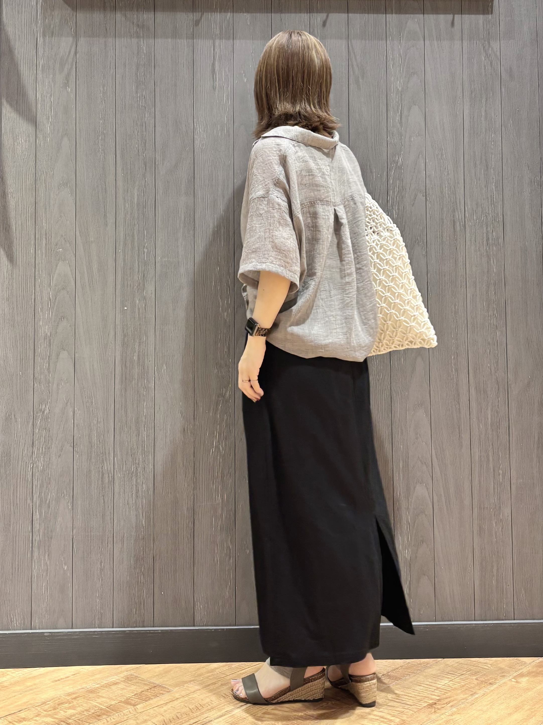 meiさんの「SHOO･LA･RUE｜【S-LL】ナチュラルに決まる 半袖シアーシャツジャケット」を使ったコーディネート