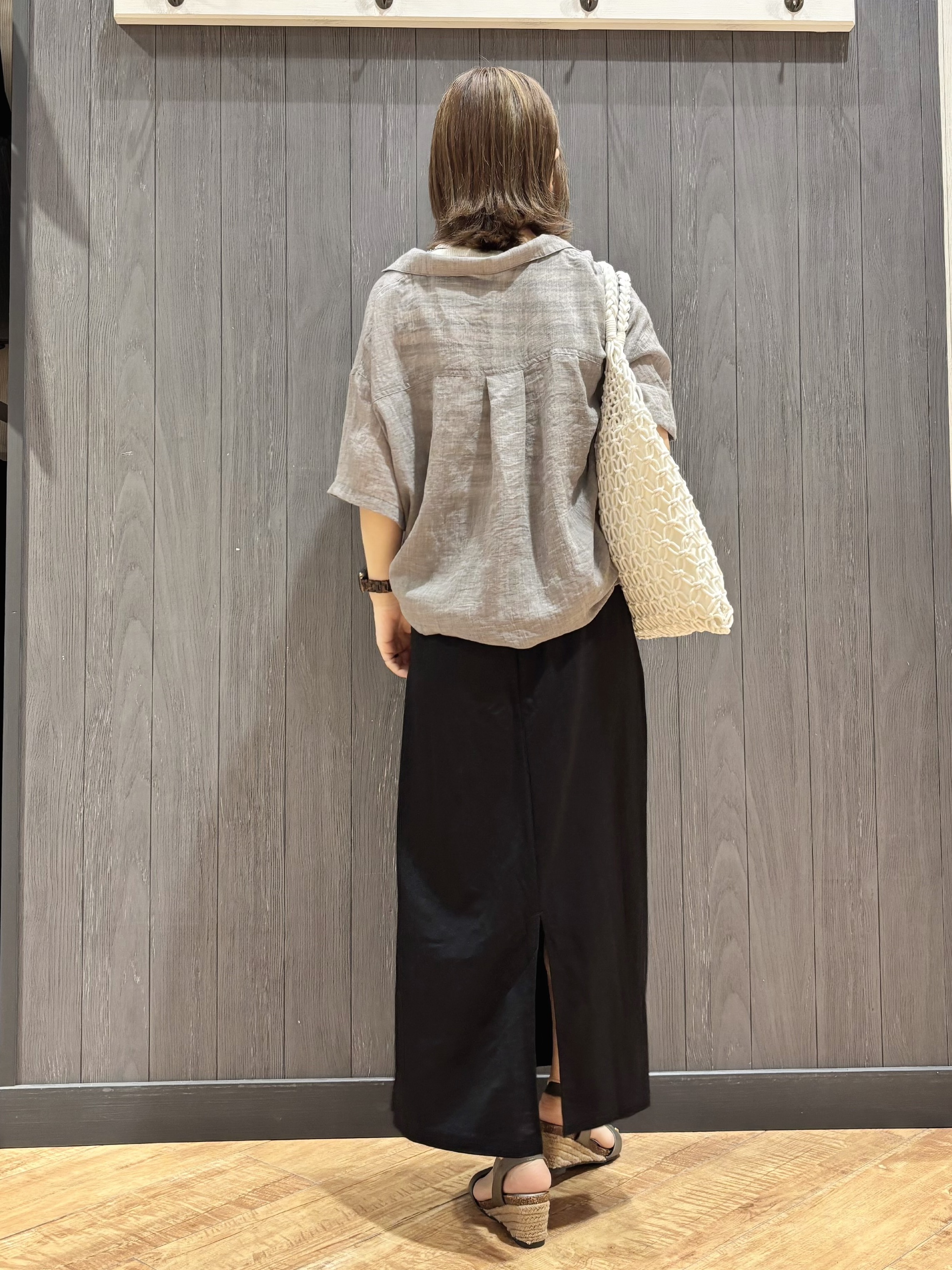 meiさんの「SHOO･LA･RUE｜【S-LL】ナチュラルに決まる 半袖シアーシャツジャケット」を使ったコーディネート
