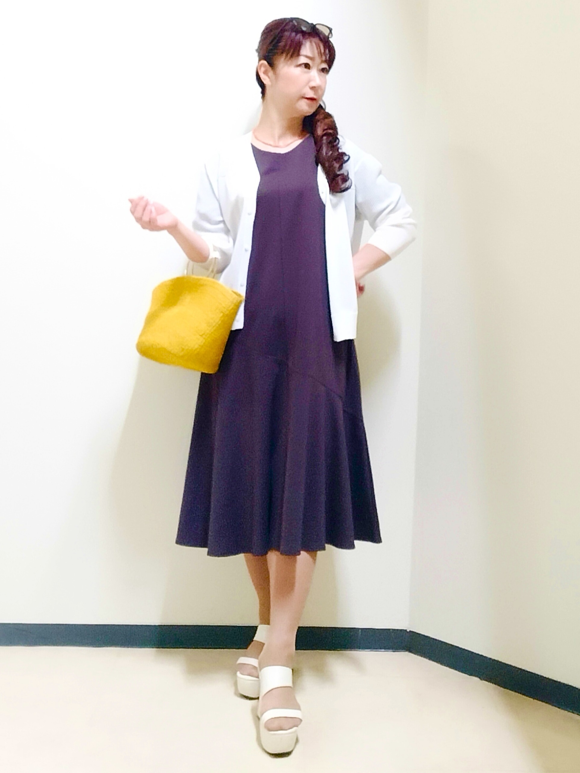 花さんの「Reflect｜きれい見えフレアラインワンピース」を使ったコーディネート