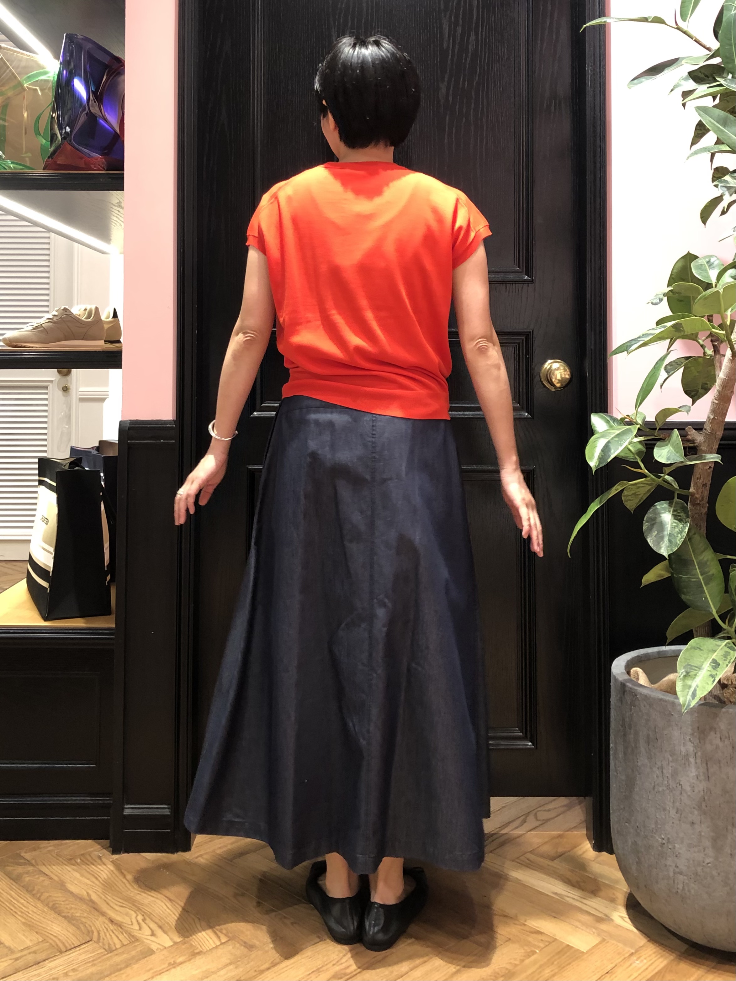 OGATAさんの「DRESSTERIOR｜【ウォッシャブル】コットンシルクフレンチスリーブニット」を使ったコーディネート