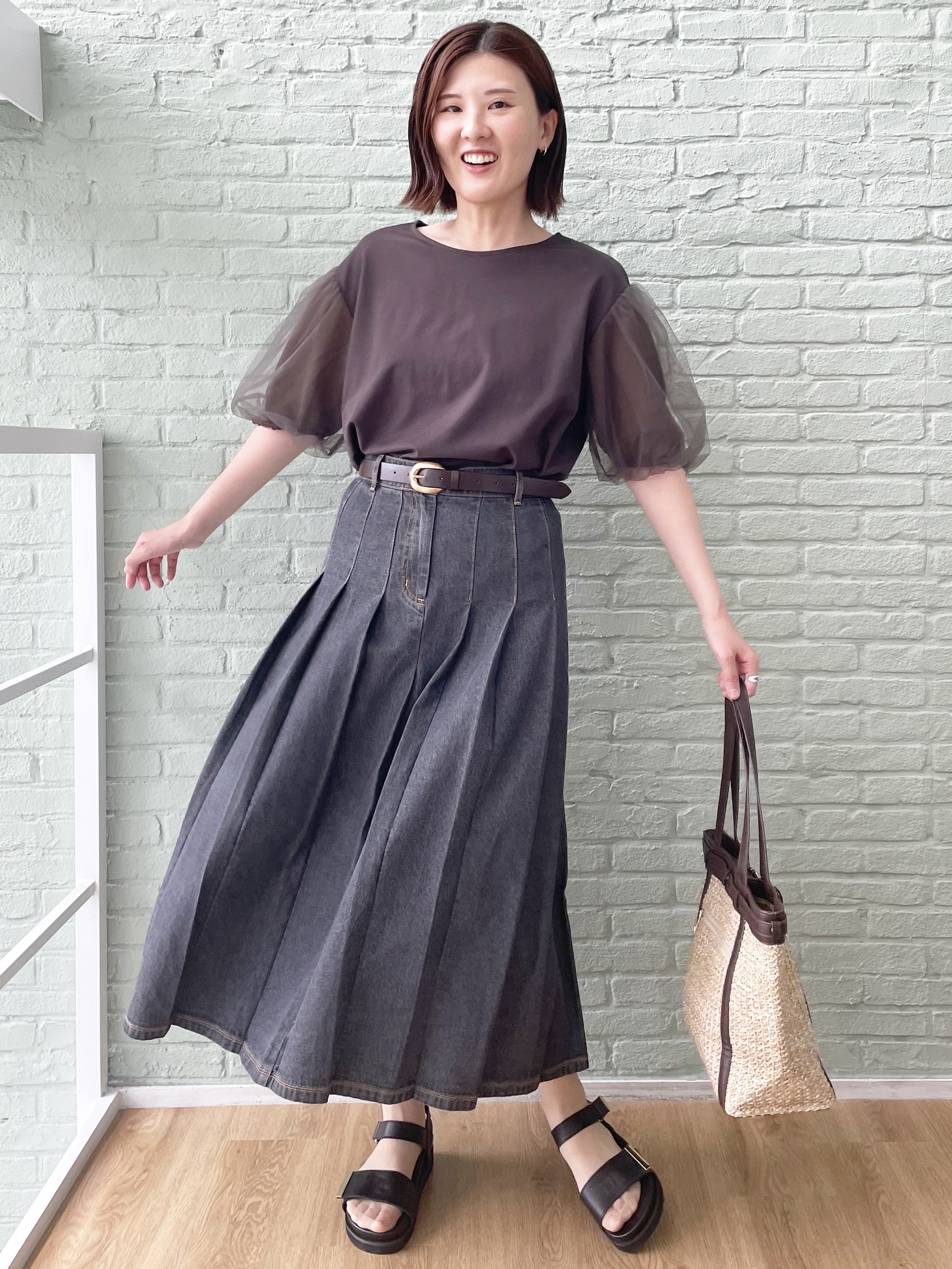 あやたかさんの「Reflect｜【UVカット／接触冷感／吸水速乾】チュールスリーブプルオーバー」を使ったコーディネート