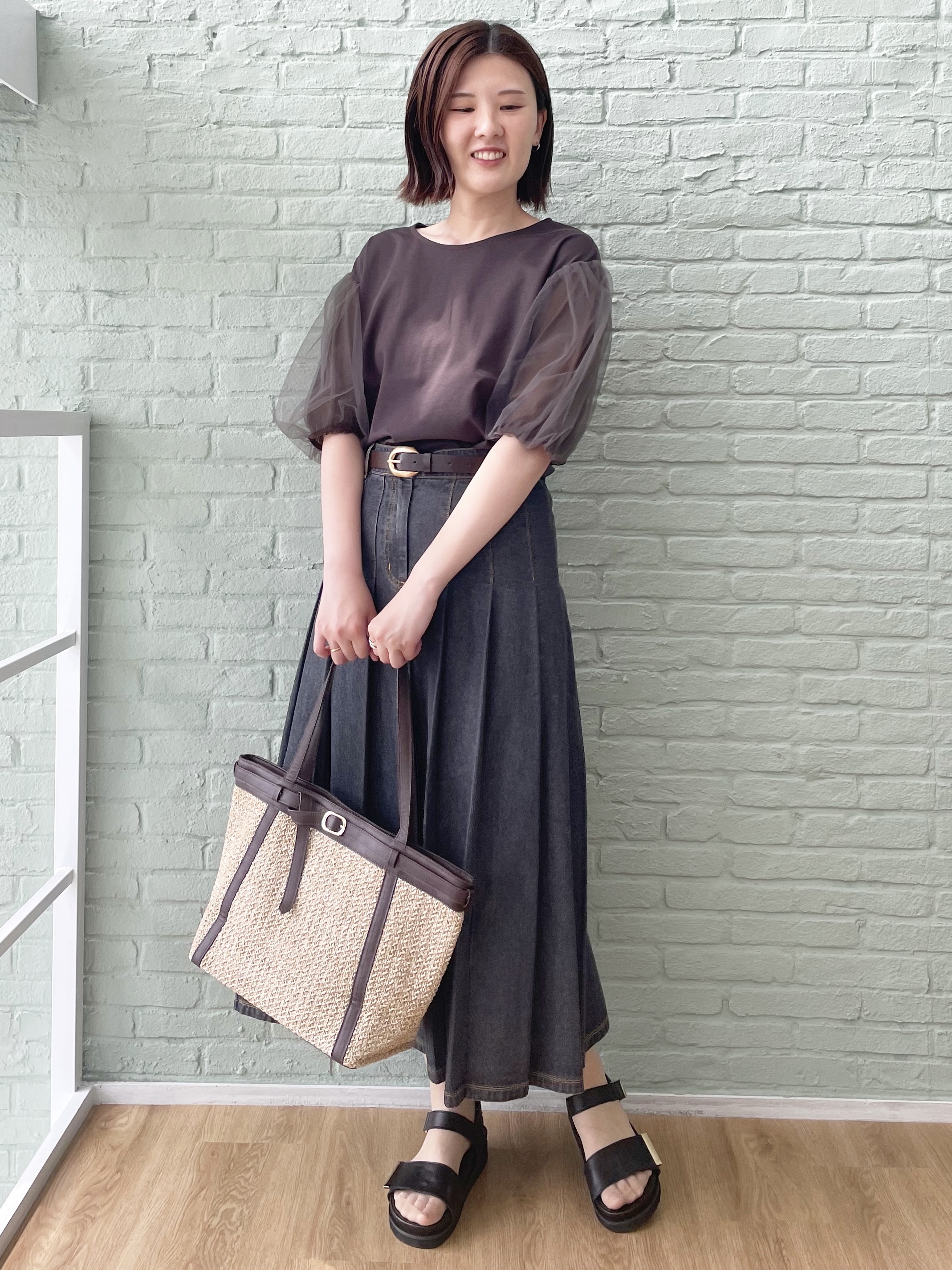あやたかさんの「Reflect｜【UVカット／接触冷感／吸水速乾】チュールスリーブプルオーバー」を使ったコーディネート