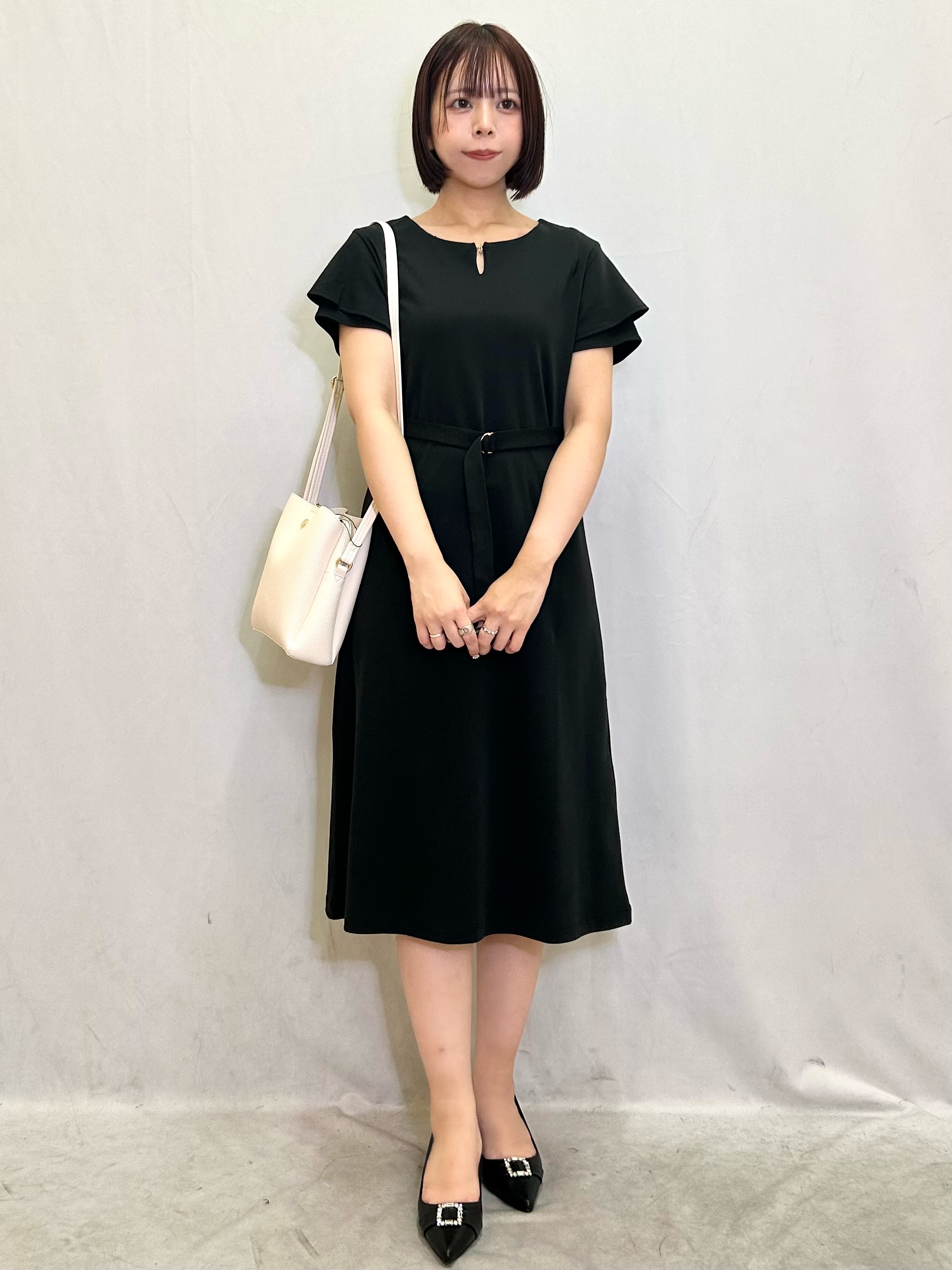 きららさんの「index｜【接触冷感／UVケア】Iラインフレアスリーブワンピース《洗濯機OK／XS～3L／6col》」を使ったコーディネート