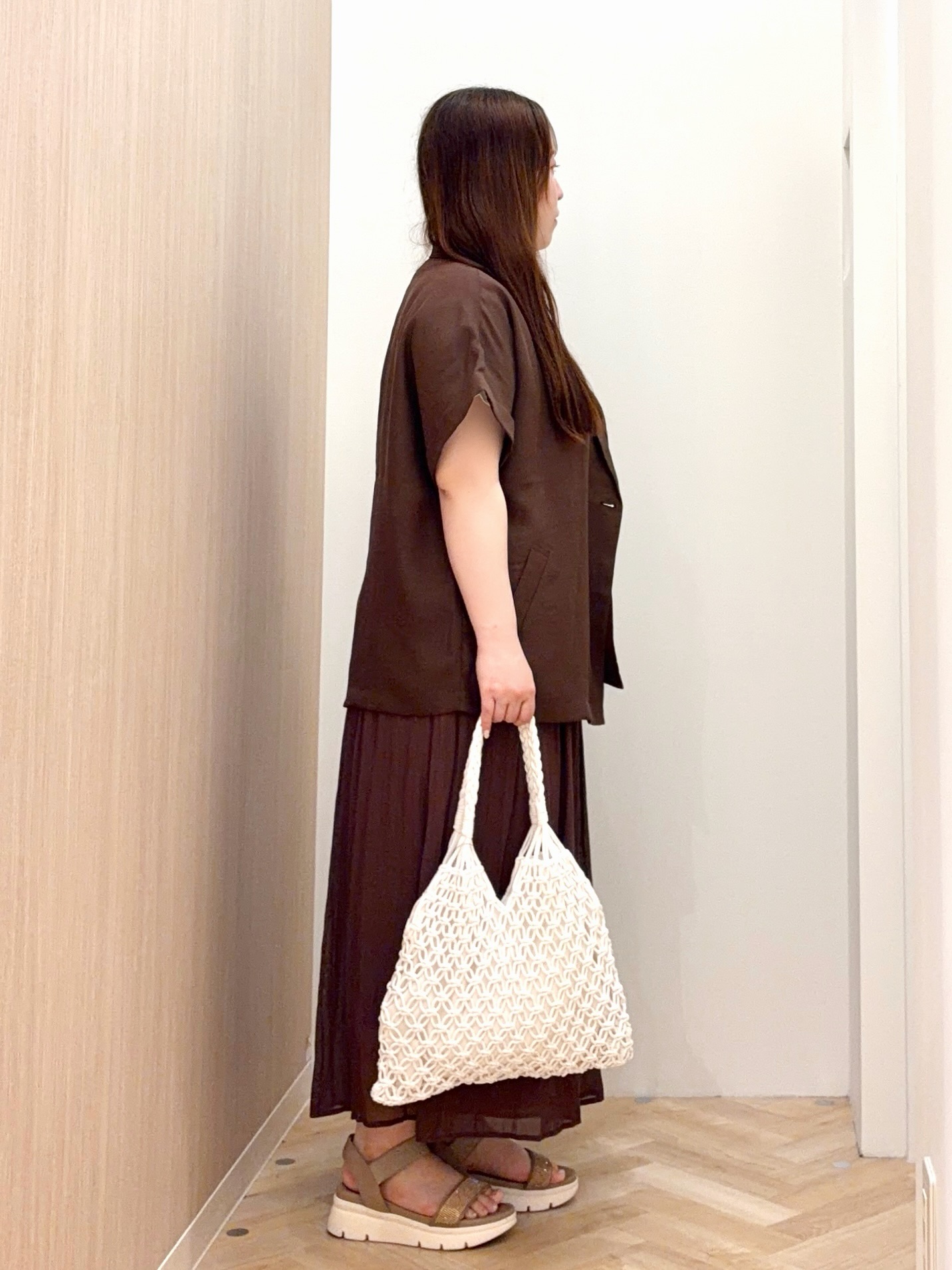 akariさんの「grove｜【洗濯機OK・ひんやり/SETUP可】シワになりにくいハーフスリーブジャケット」を使ったコーディネート