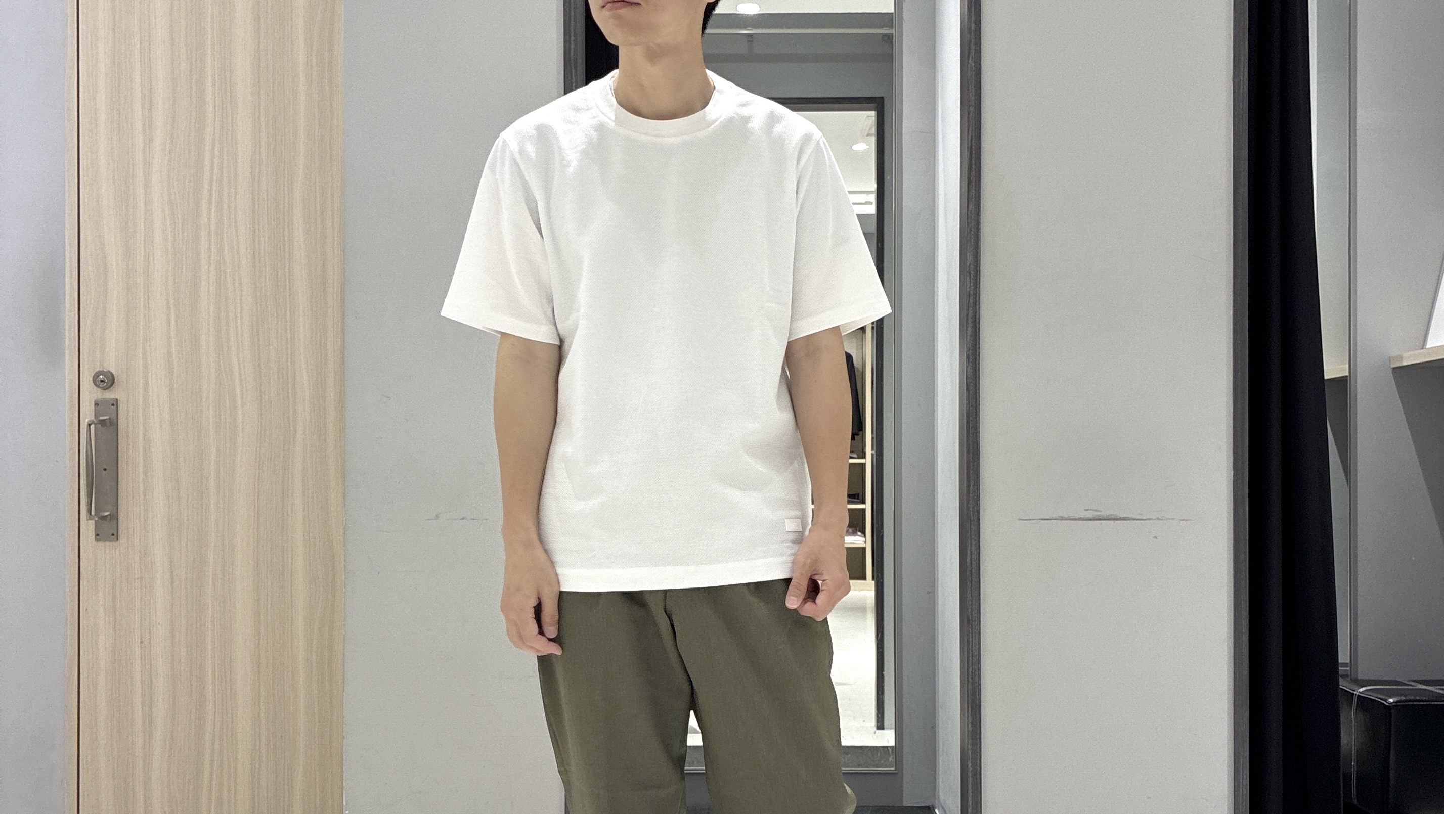 わいずみさんの「TAKEO KIKUCHI｜【接触冷感】ジャージストライプ シャツ」を使ったコーディネート