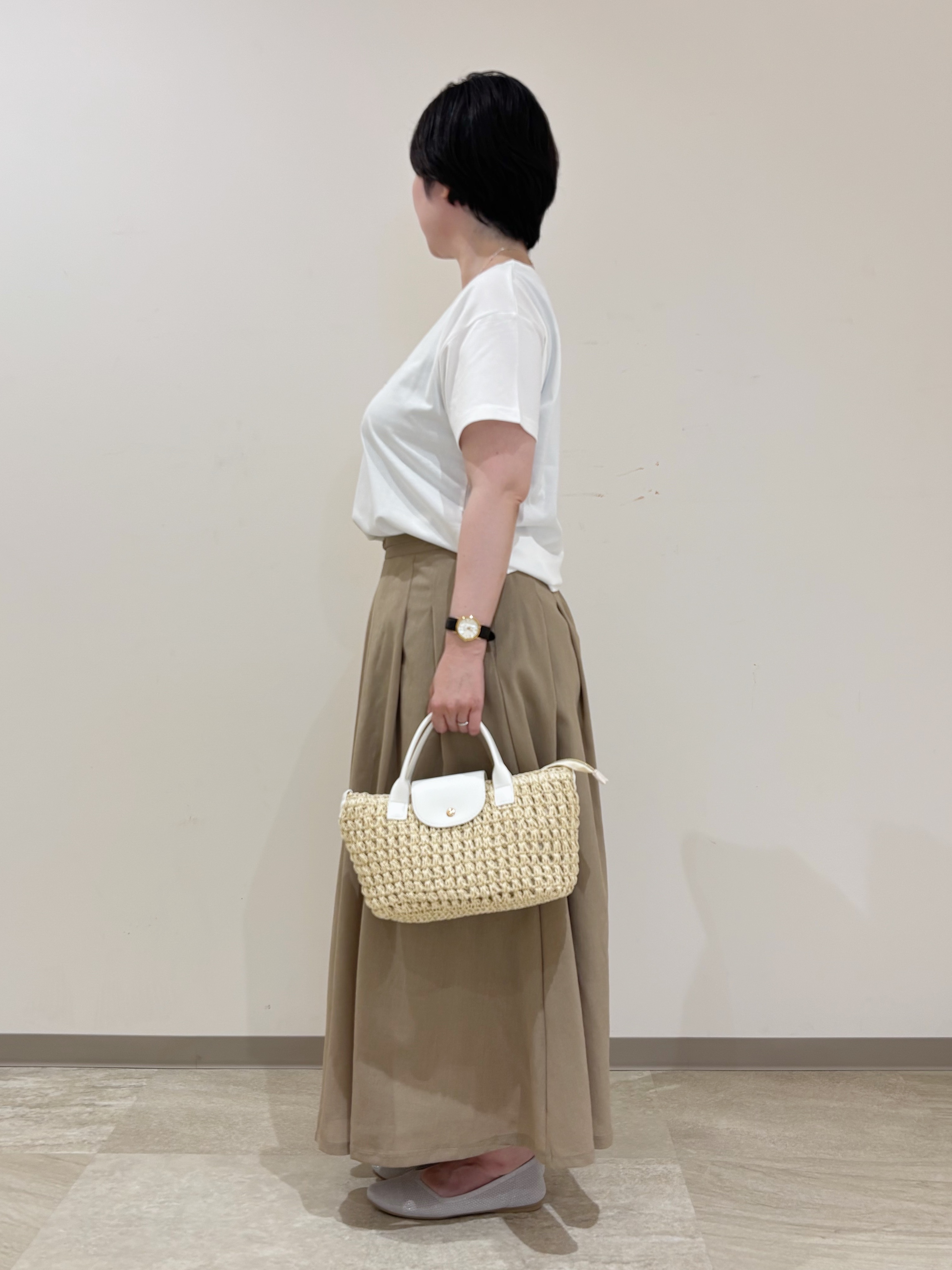 marikoさんの「grove｜【遮熱／吸水速乾／接触冷感／UVカット】ベーシックロゴTシャツ」を使ったコーディネート