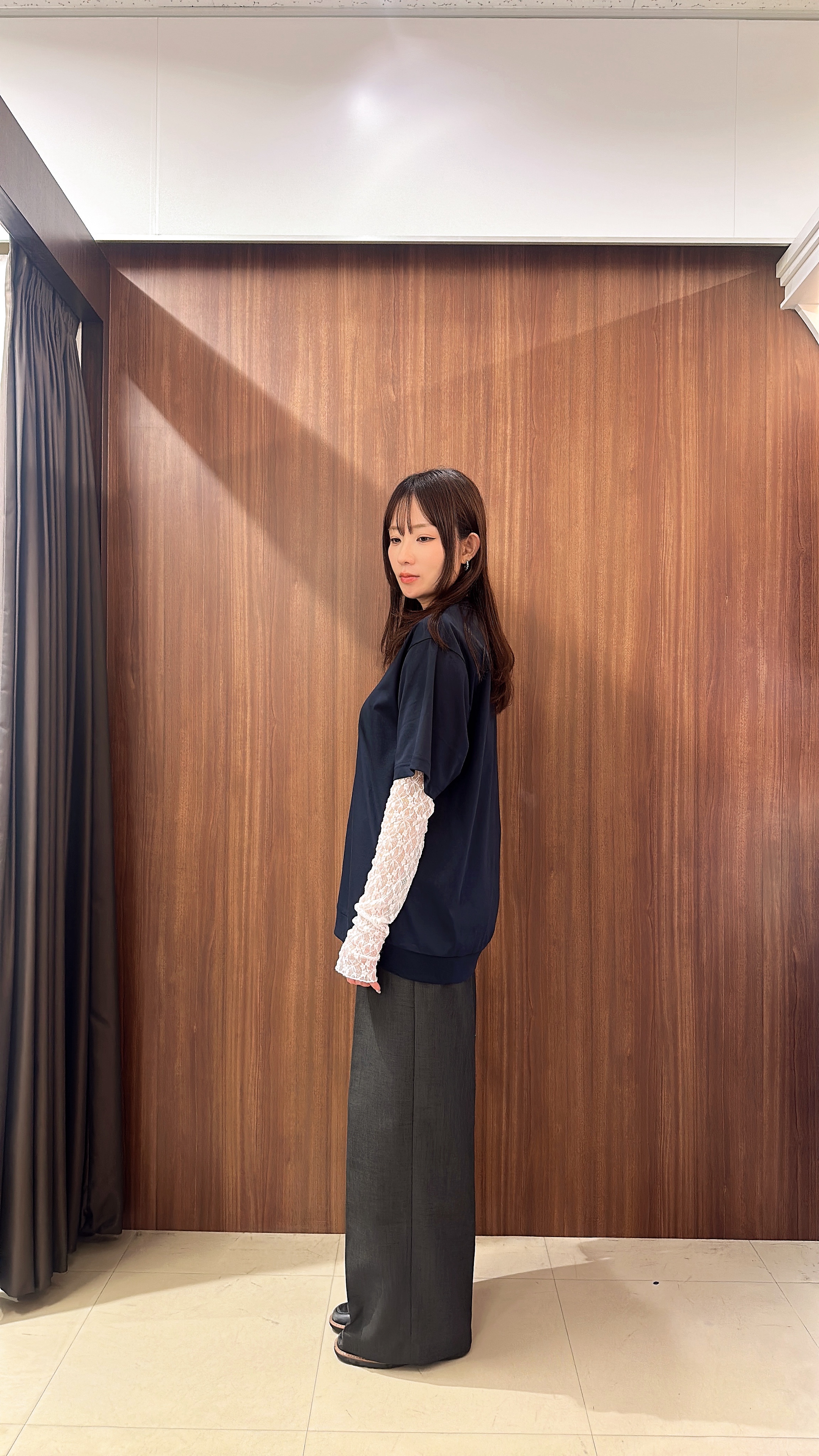 オノアサミさんの「TAKEO KIKUCHI｜【接触冷感】アイスクリアコットン Tシャツ」を使ったコーディネート