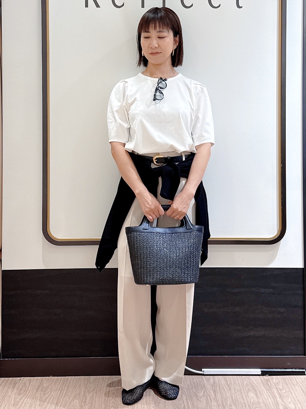 nekoさんの「Reflect｜Vネックニットカーディガン」を使ったコーディネート
