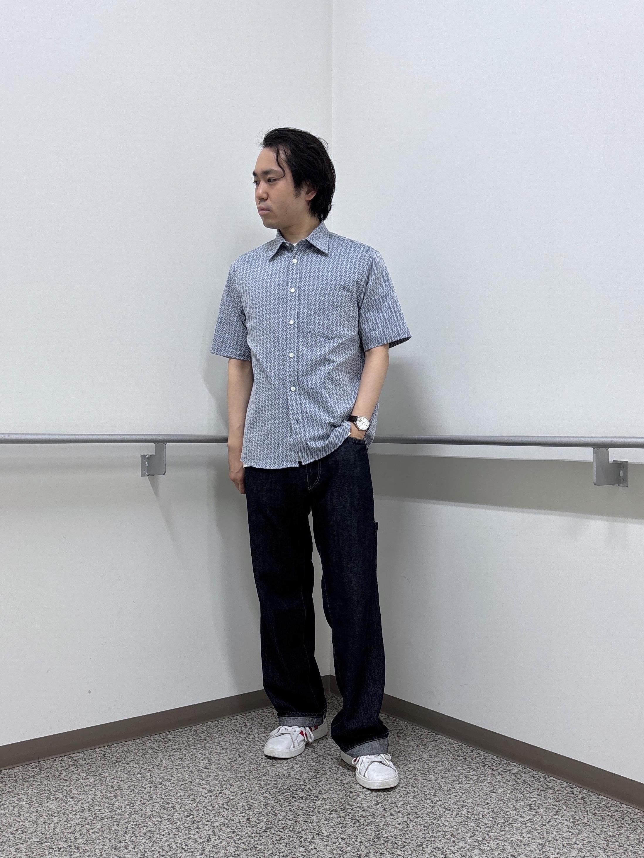 KEIさんの「TAKEO KIKUCHI｜播州織り 千鳥 半袖シャツ」を使ったコーディネート