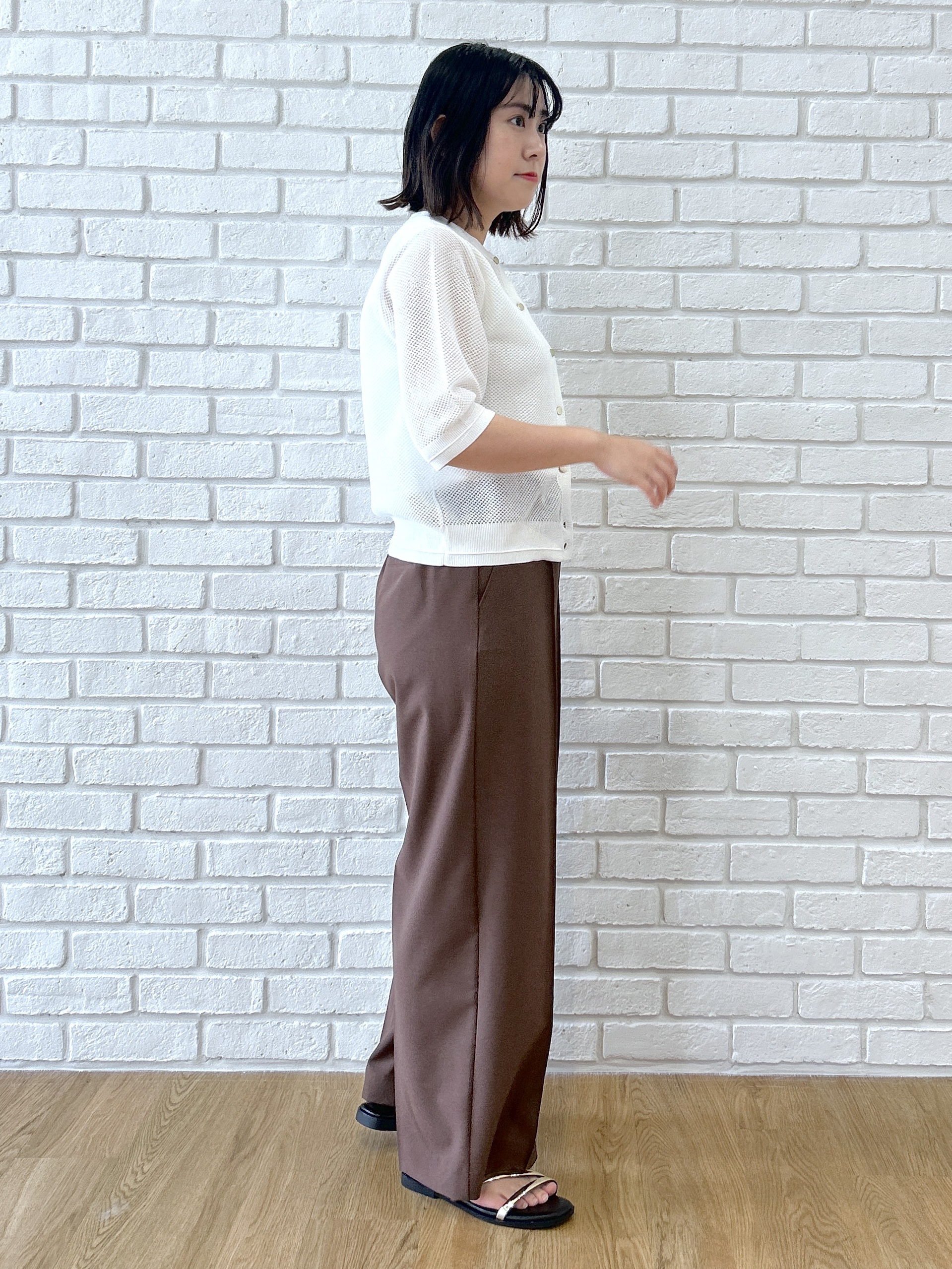Hirokaさんの「grove｜【貴島明日香さん着用・洗える】透けない、大人のメッシュカーディガン」を使ったコーディネート