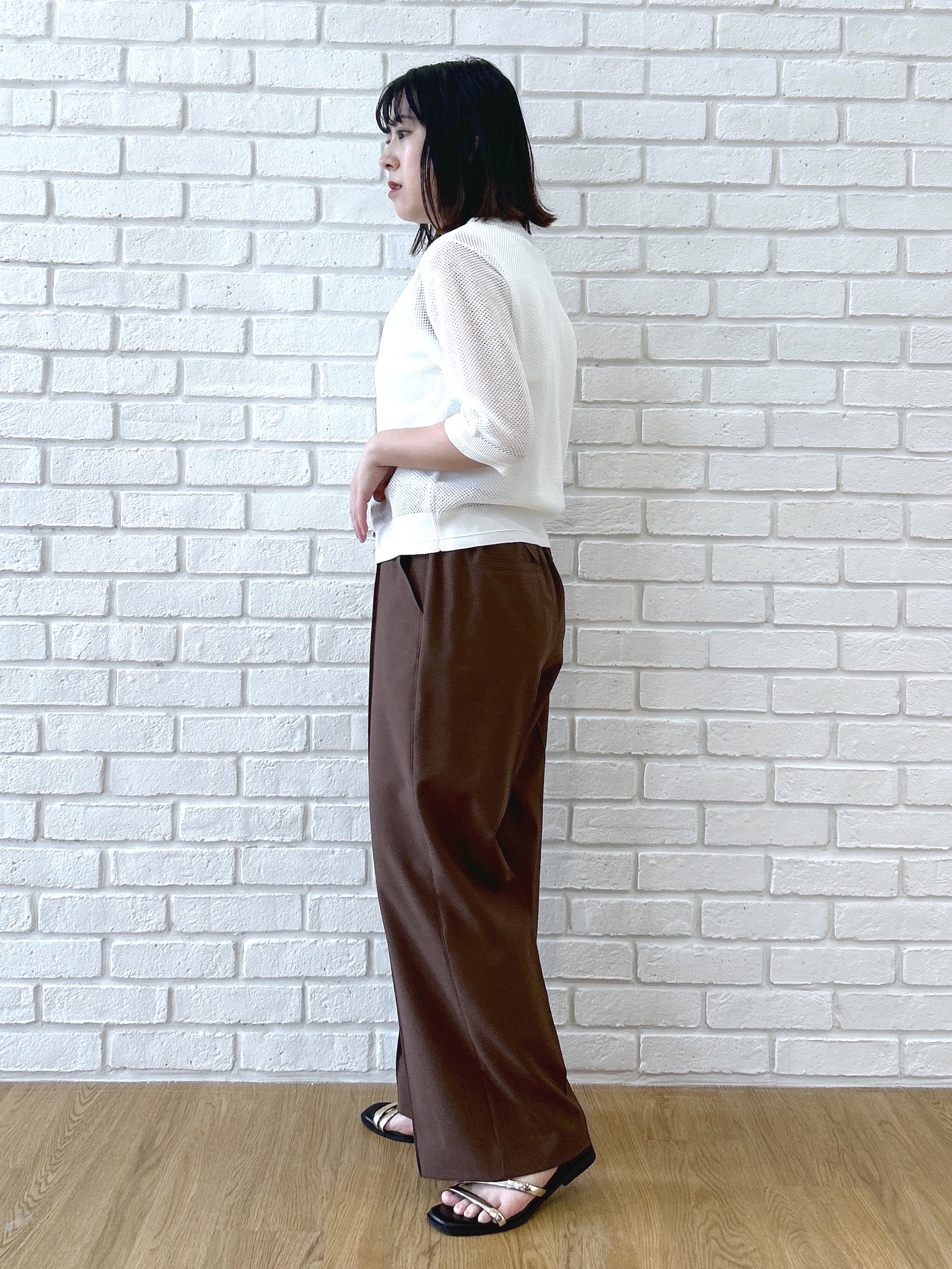 Hirokaさんの「grove｜【貴島明日香さん着用・洗える】透けない、大人のメッシュカーディガン」を使ったコーディネート