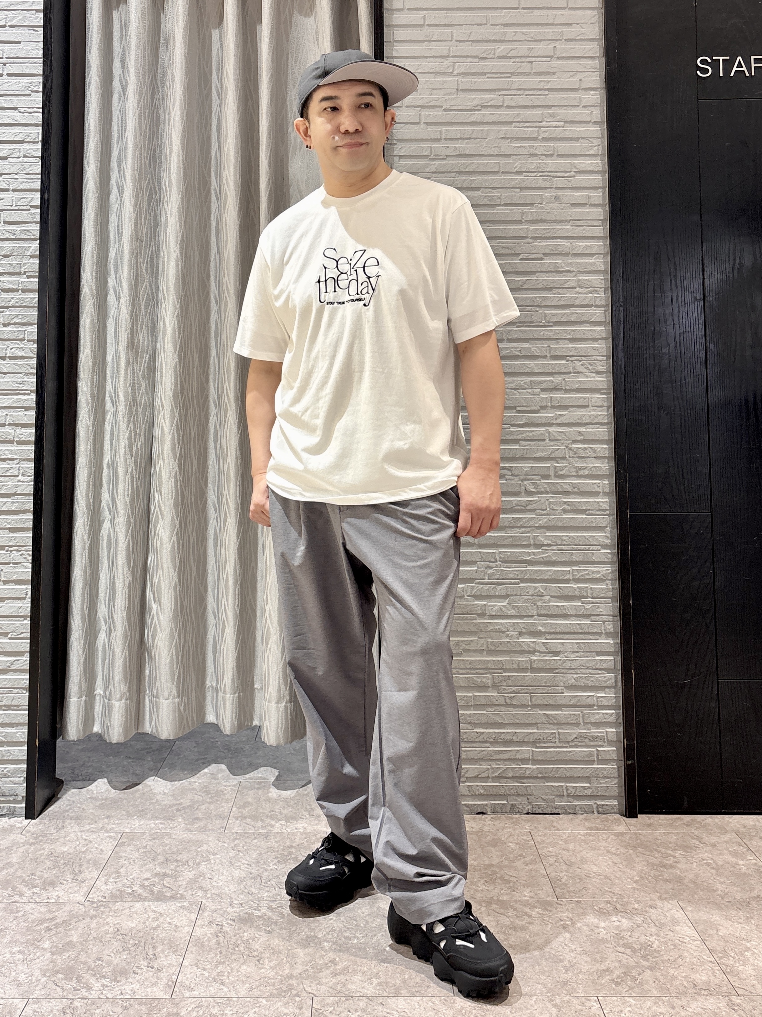 Pーyamaさんの「THE SHOP TK｜リラックスワイド 5分袖ジャケット セットアップ可／洗濯機OK」を使ったコーディネート