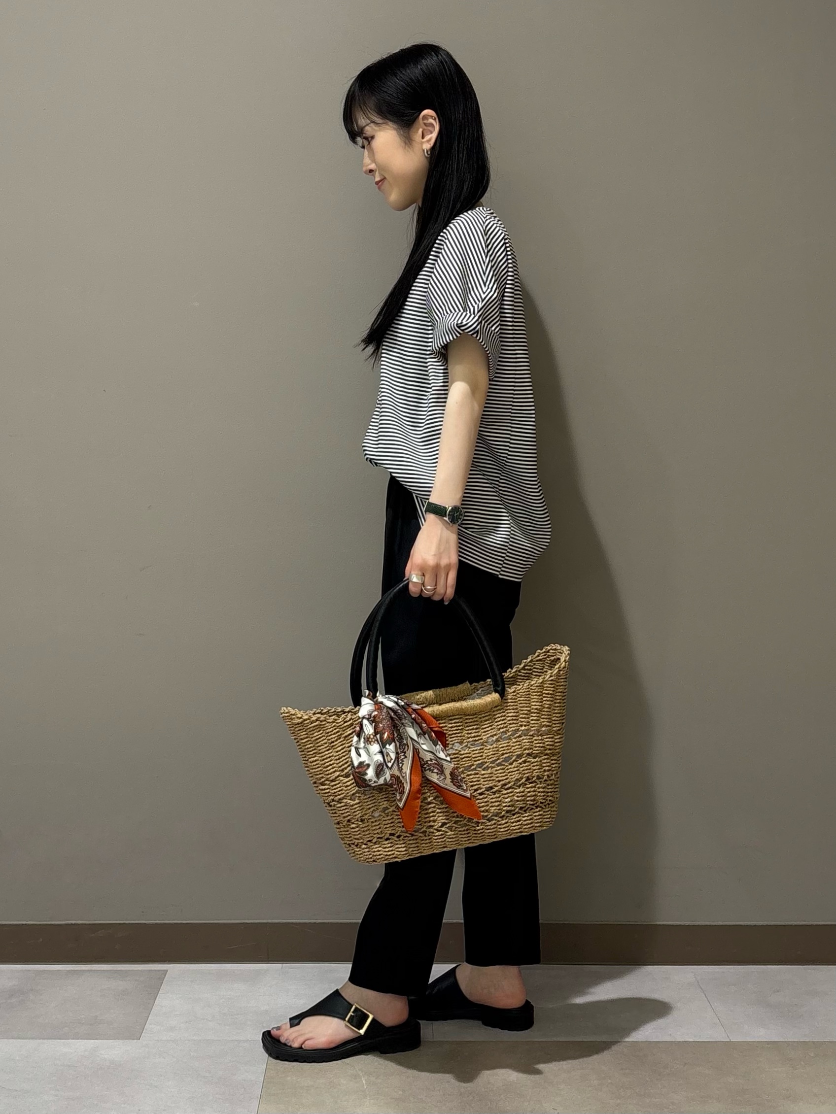 KEIKOさんの「INDIVI｜【汗ジミ防止／褒められTシャツ】上品カジュアル！ドルマンTシャツ」を使ったコーディネート